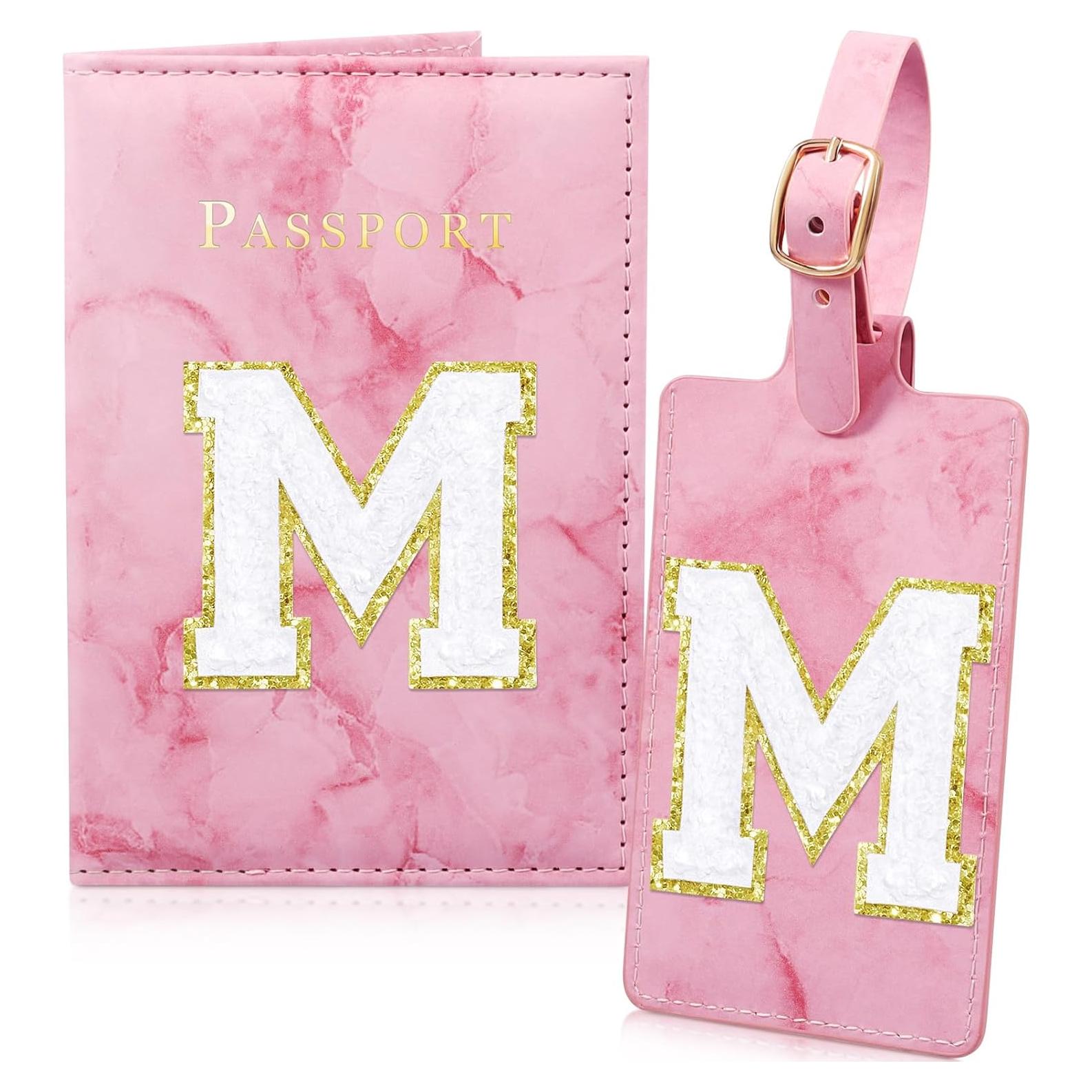 Funda de Pasaporte Rosa Giesiery con Etiqueta de Equipaje