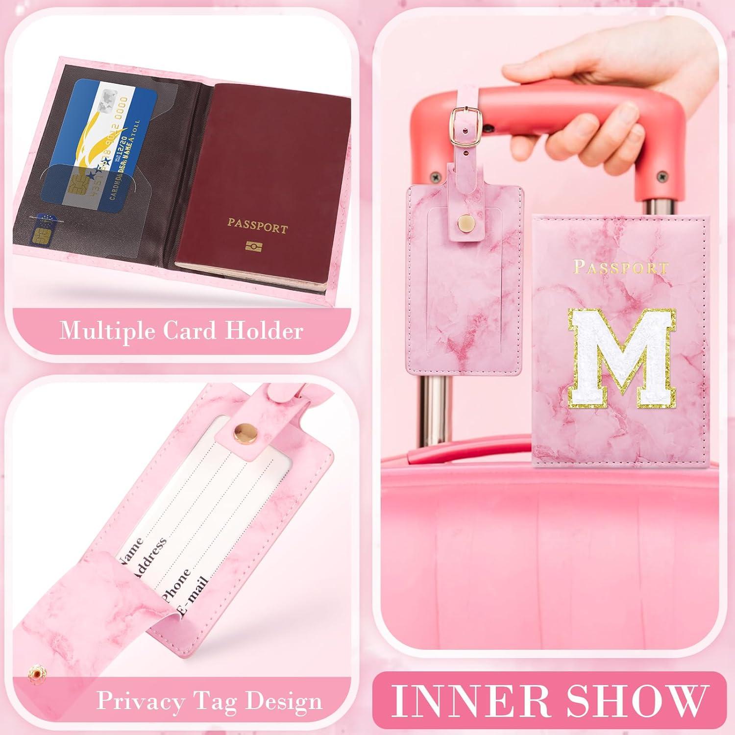 Funda de Pasaporte Rosa Giesiery con Etiqueta de Equipaje