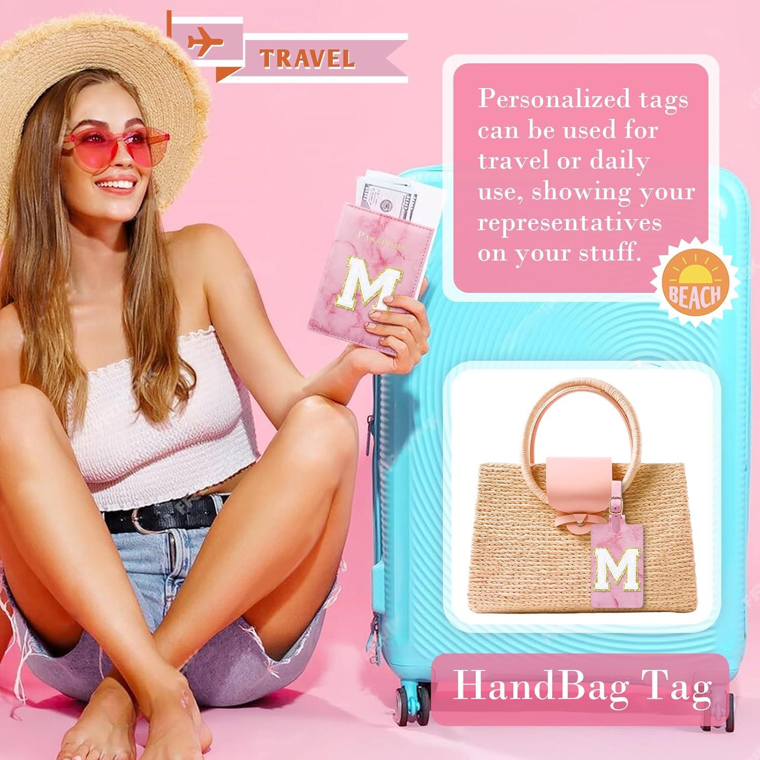 Funda de Pasaporte Rosa Giesiery con Etiqueta de Equipaje