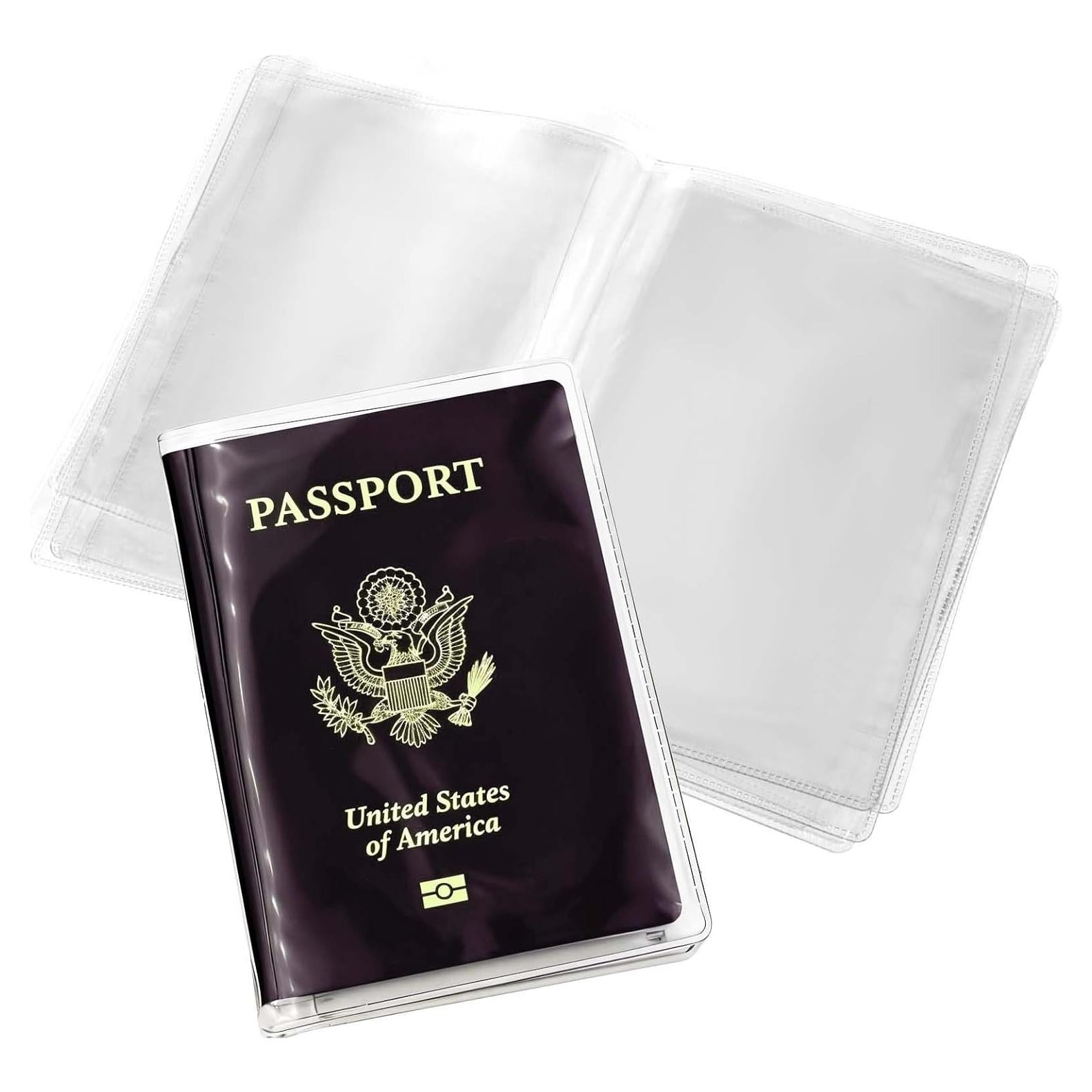 6 Fundas de Pasaporte Transparentes Impermeables Xinjoduz 19x13cm