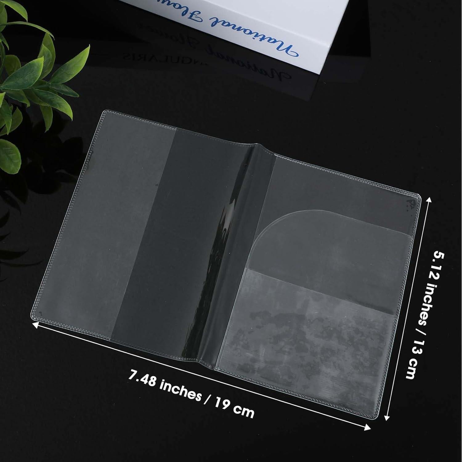 6 Fundas de Pasaporte Transparentes Impermeables Xinjoduz 19x13cm