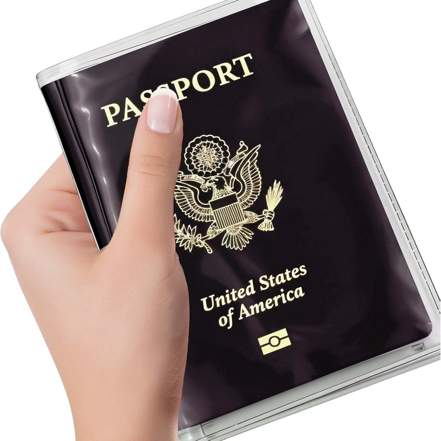 6 Fundas de Pasaporte Transparentes Impermeables Xinjoduz 19x13cm