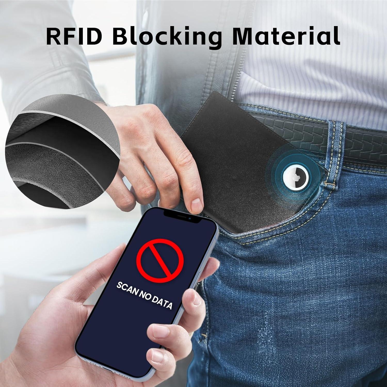 Billetera de Pasaporte RFID Oriver con Airtag - Negro
