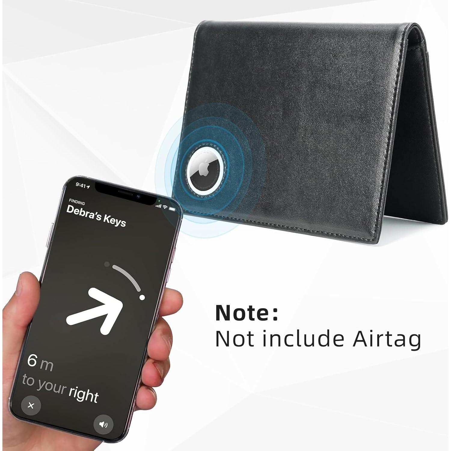 Billetera de Pasaporte RFID Oriver con Airtag - Negro