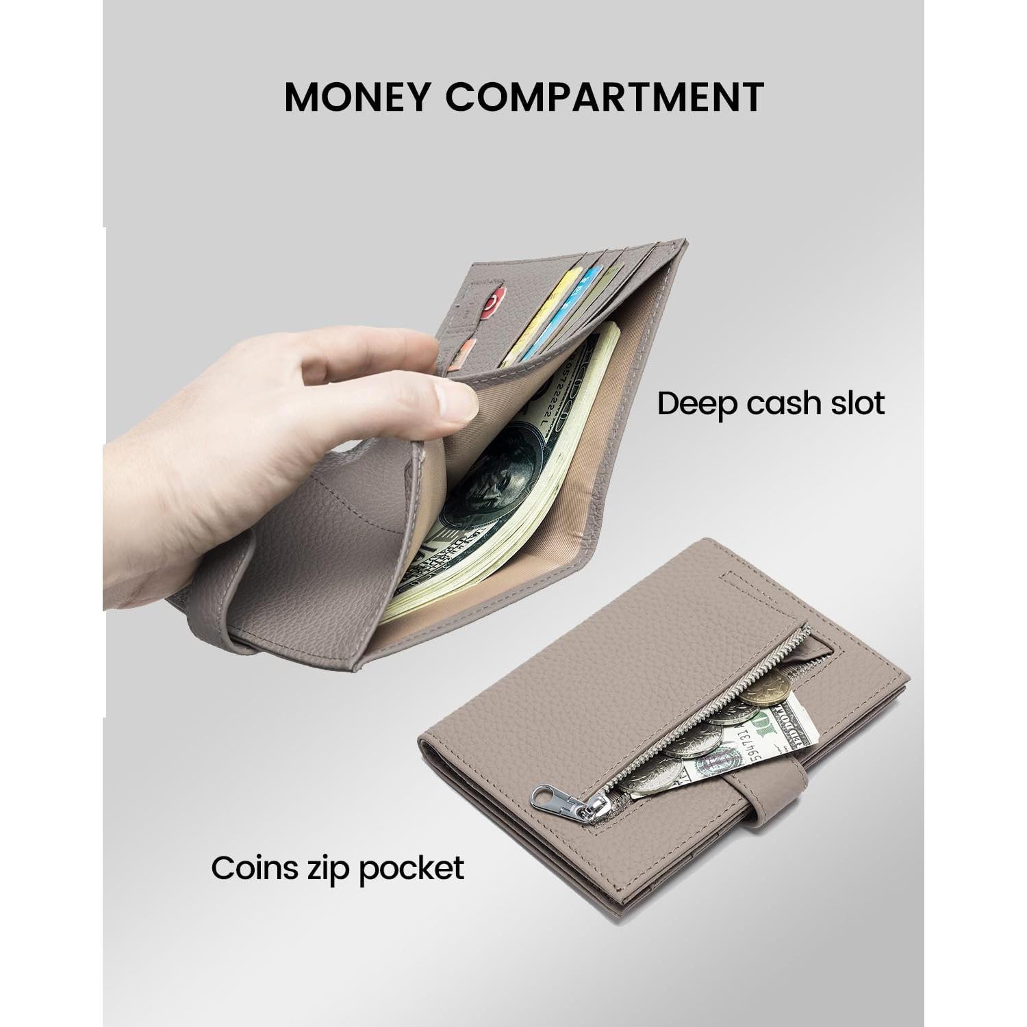 Cartera de Pasaporte RFID Karmiir de Cuero Gris Elefante