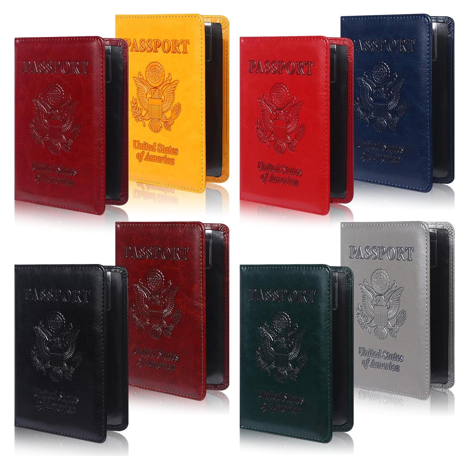Combo 8 Fundas para Pasaporte de Cuero PU Beupy con Tarjeta de Vacuna