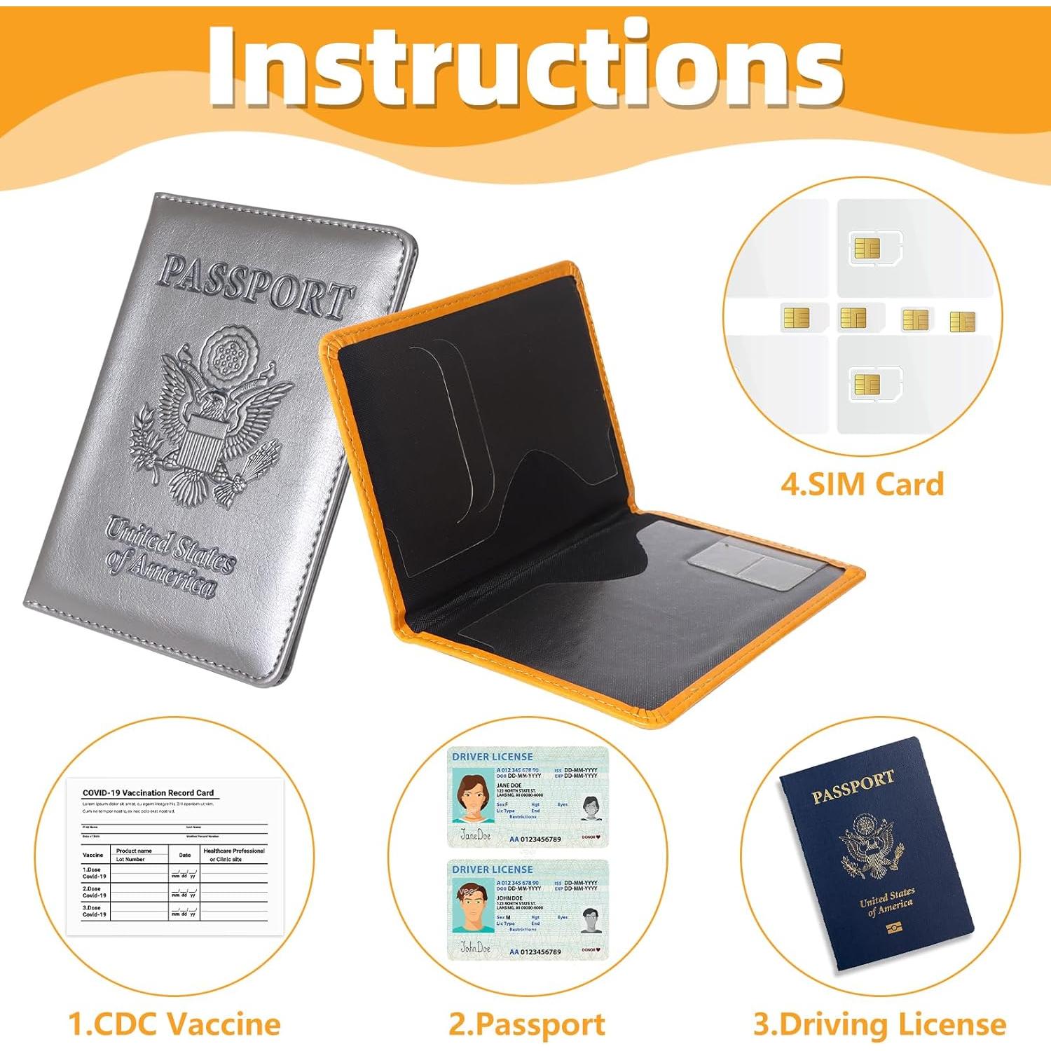 Combo 8 Fundas para Pasaporte de Cuero PU Beupy con Tarjeta de Vacuna