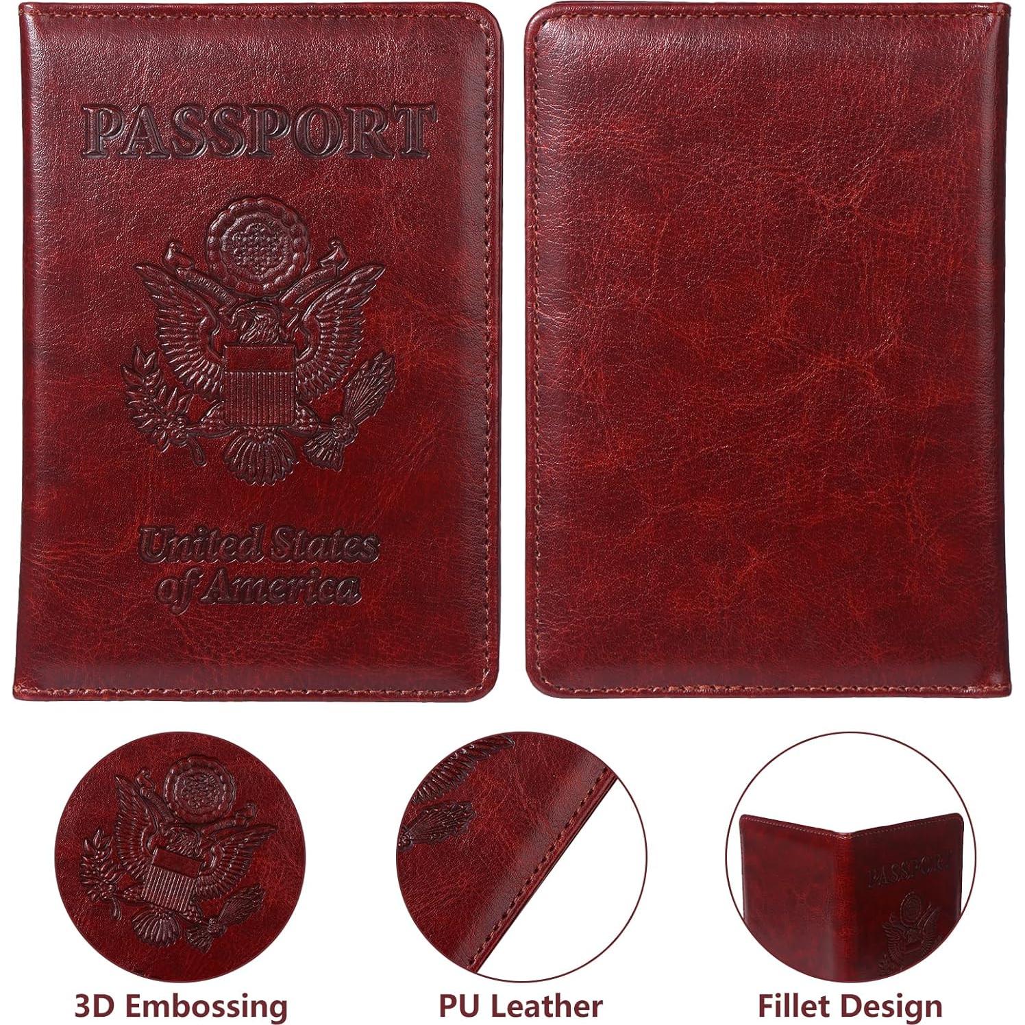 Combo 8 Fundas para Pasaporte de Cuero PU Beupy con Tarjeta de Vacuna