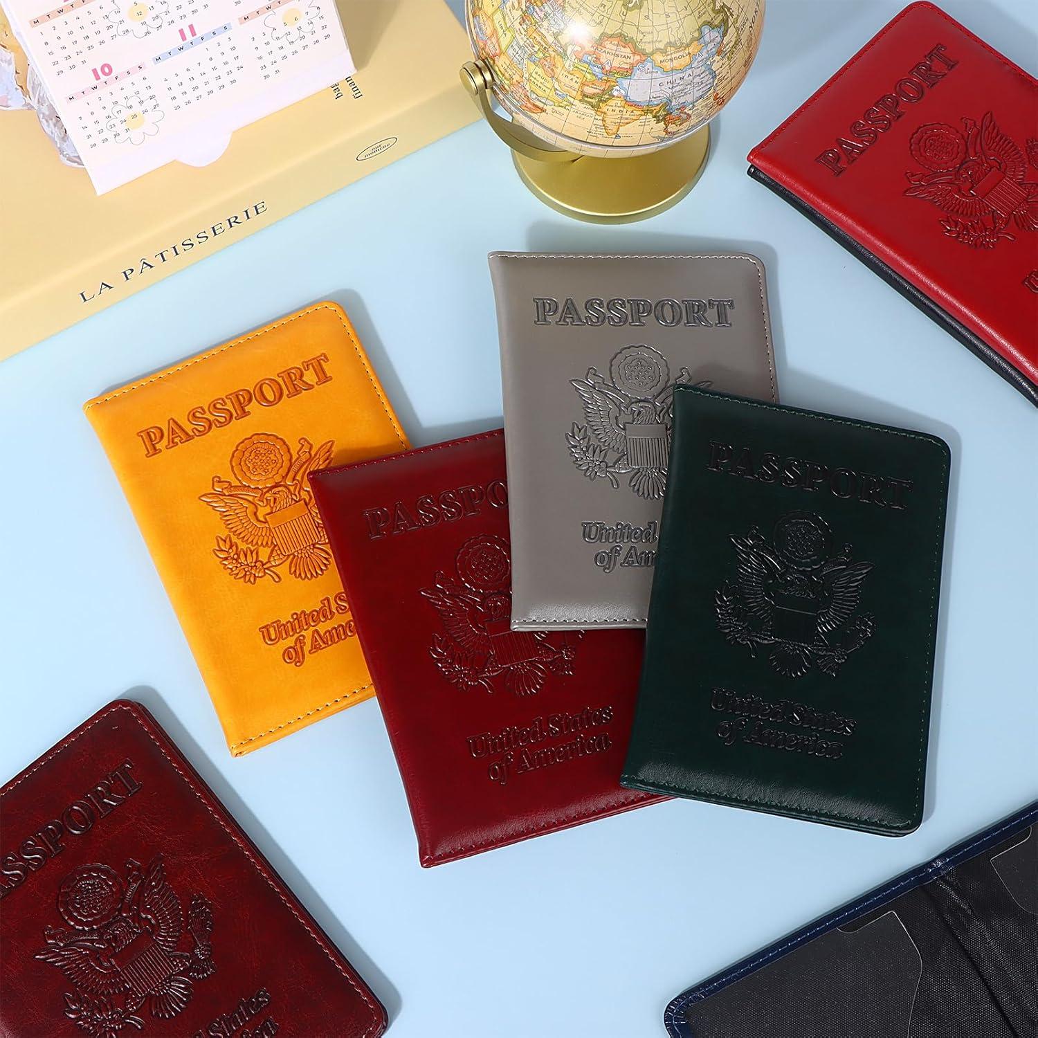 Combo 8 Fundas para Pasaporte de Cuero PU Beupy con Tarjeta de Vacuna