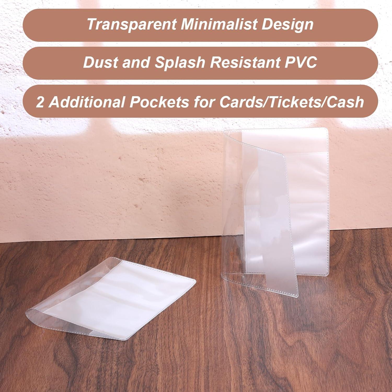 10 Fundas de Pasaporte Transparentes PVC Impermeables Larrel