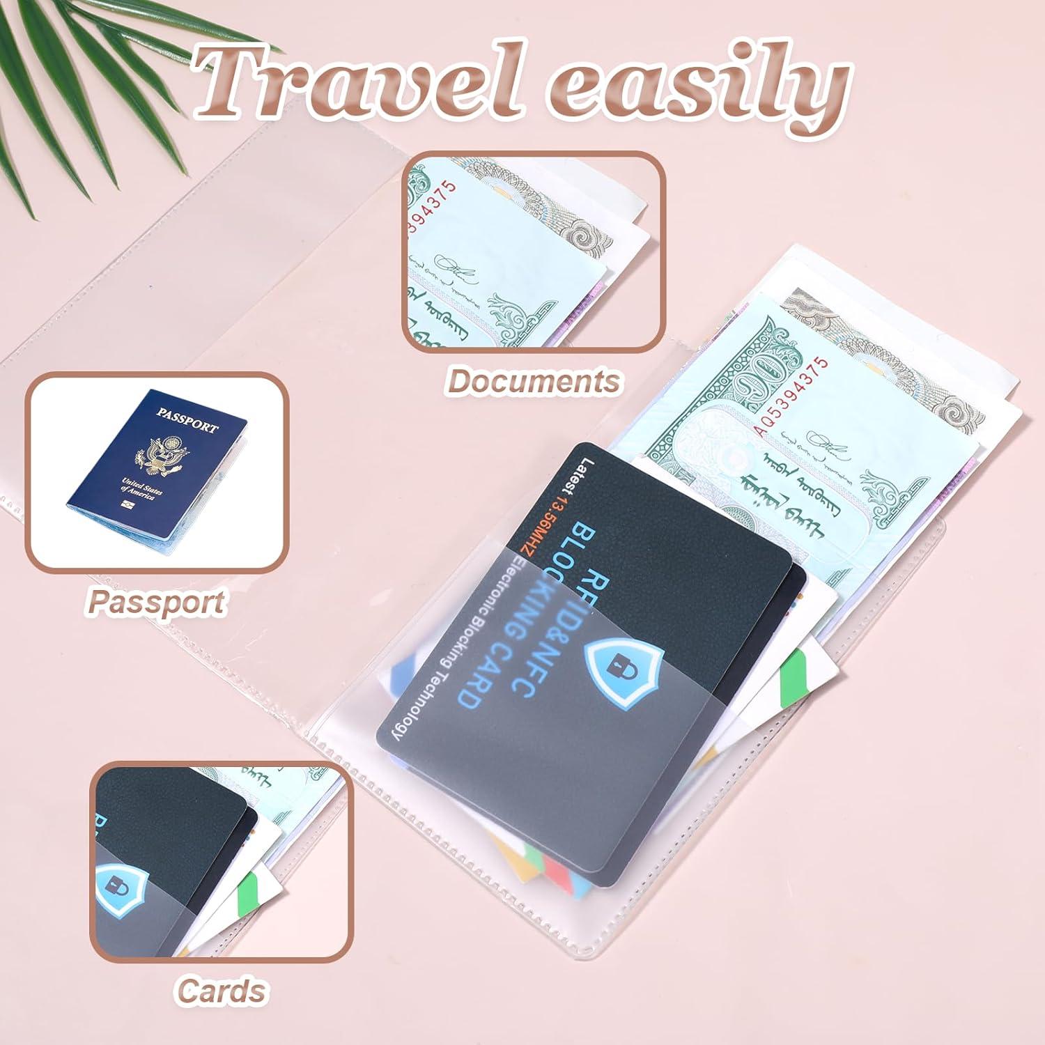 10 Fundas de Pasaporte Transparentes PVC Impermeables Larrel
