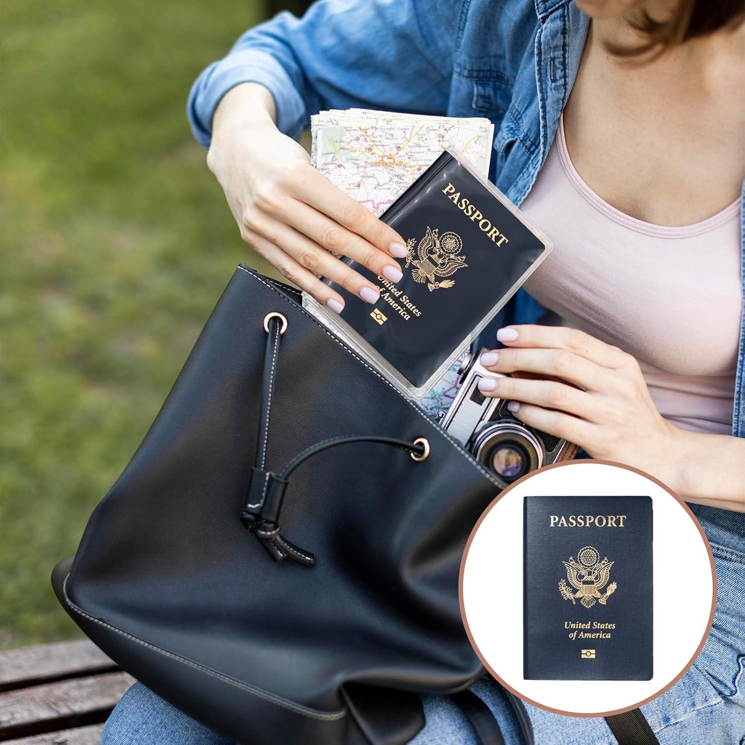 10 Fundas de Pasaporte Transparentes PVC Impermeables Larrel