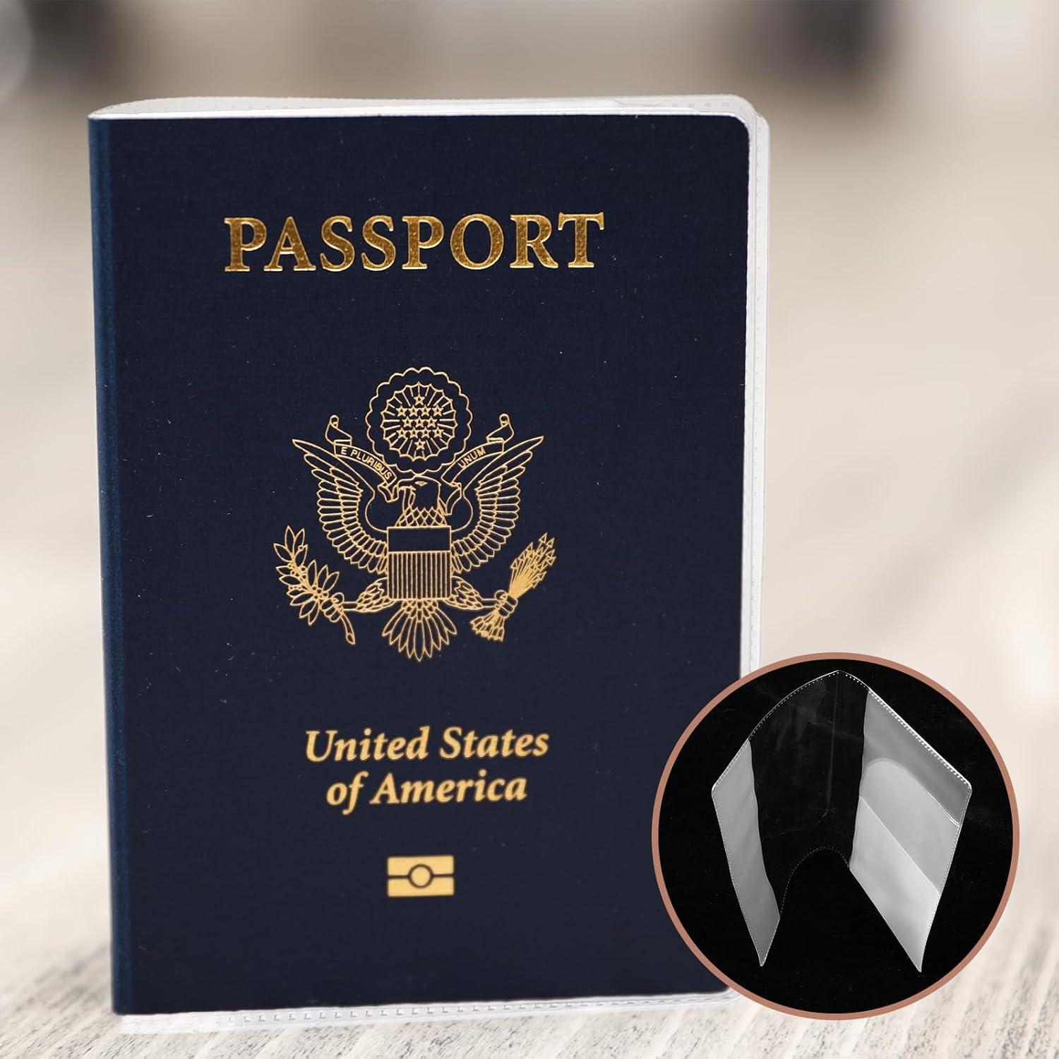 10 Fundas de Pasaporte Transparentes PVC Impermeables Larrel