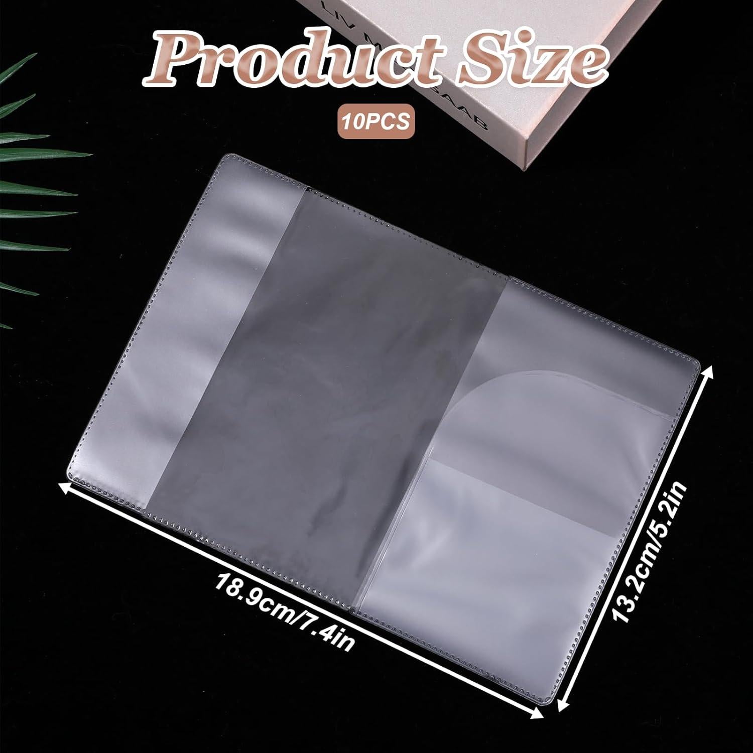 10 Fundas de Pasaporte Transparentes PVC Impermeables Larrel