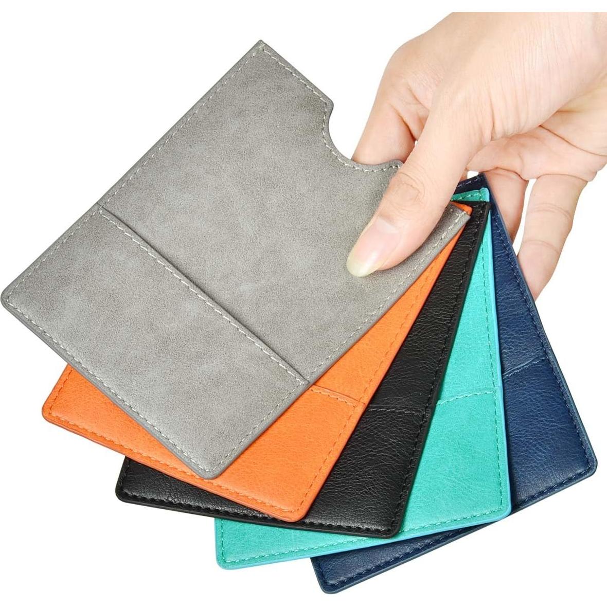 Funda para Pasaporte XEYOU de Cuero Vegano Naranja Ultra Delgado