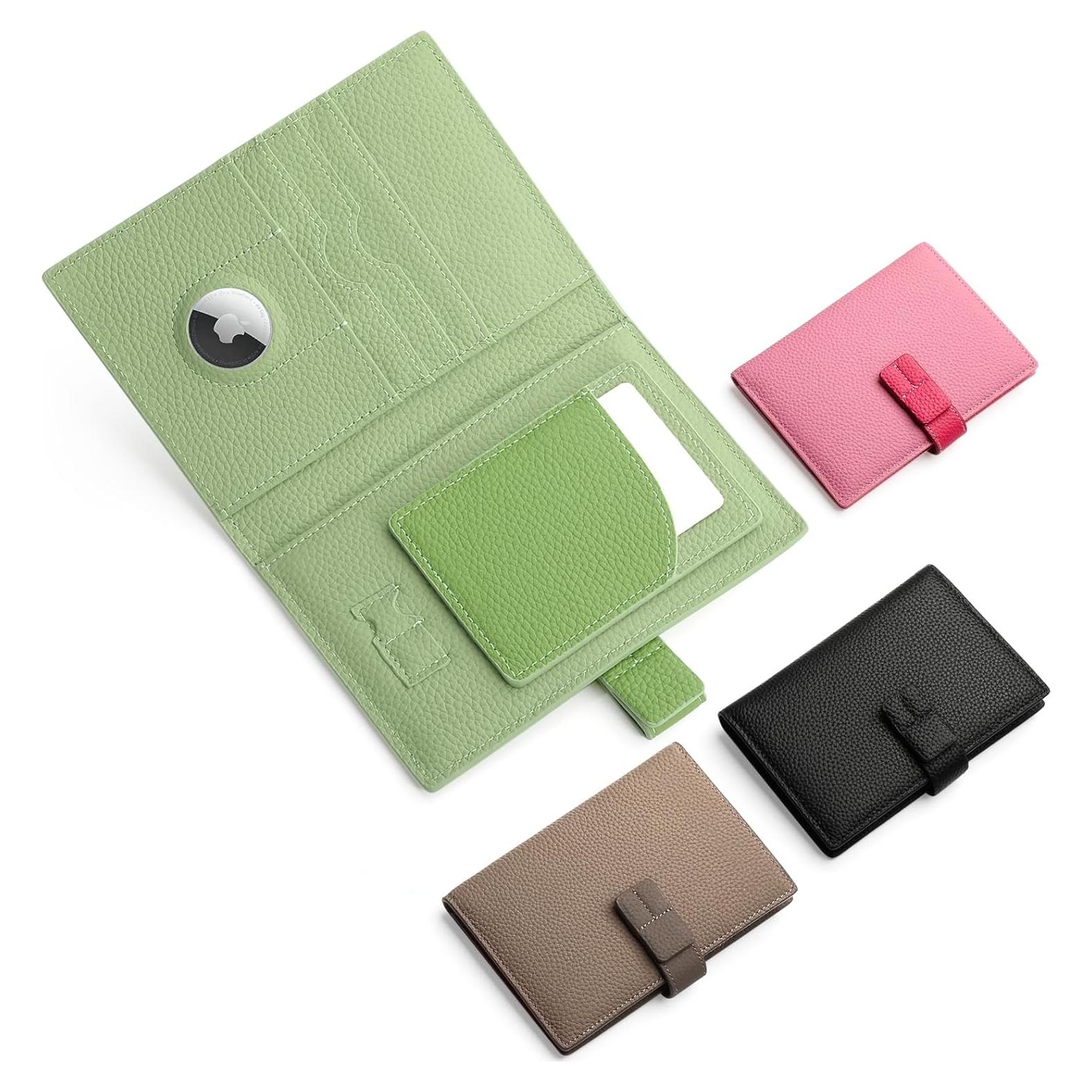 Porta Pasaporte de Cuero Verde XquiziFit con Bloqueo RFID