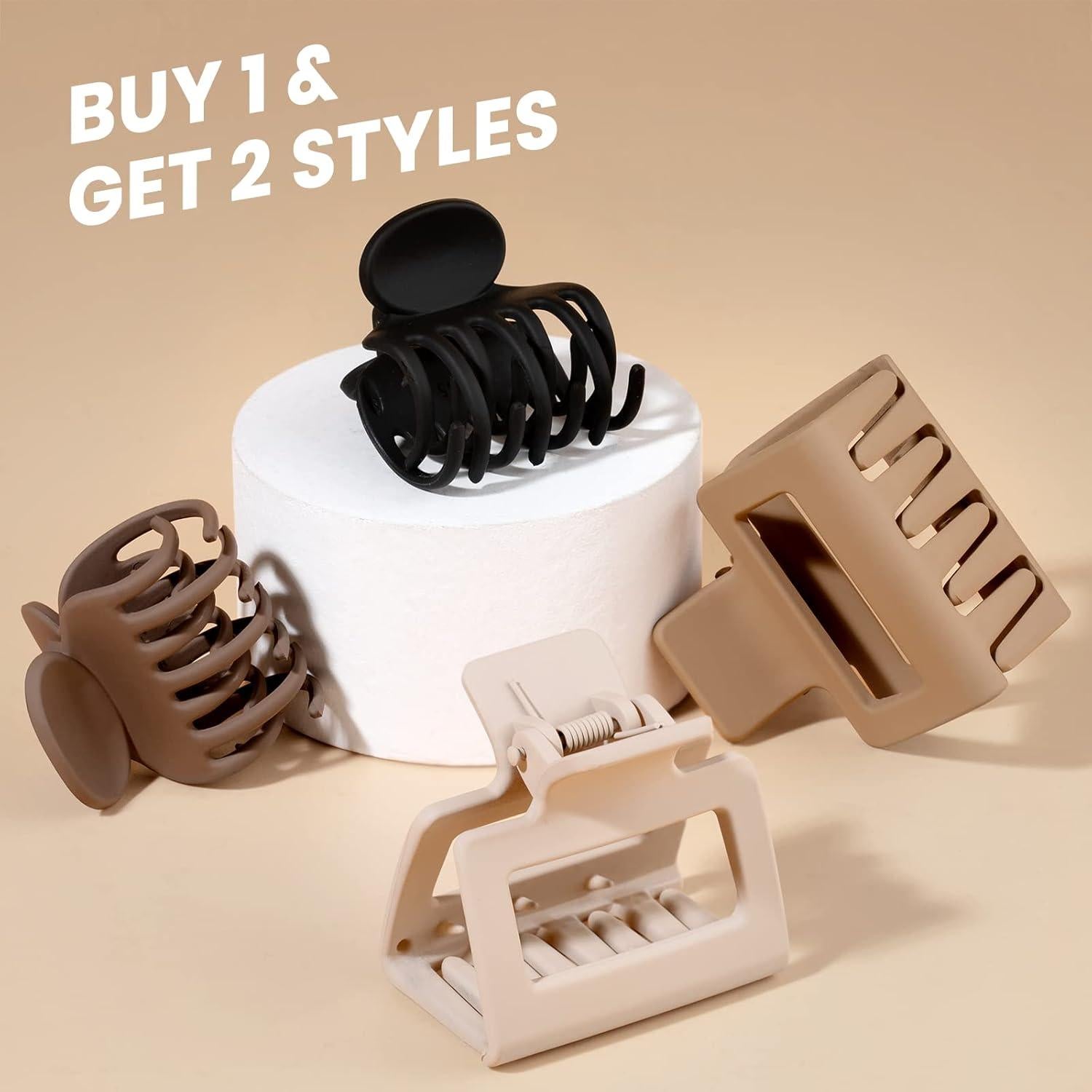 Pinzas de cabello antideslizantes DEPOKA - 4 colores neutros