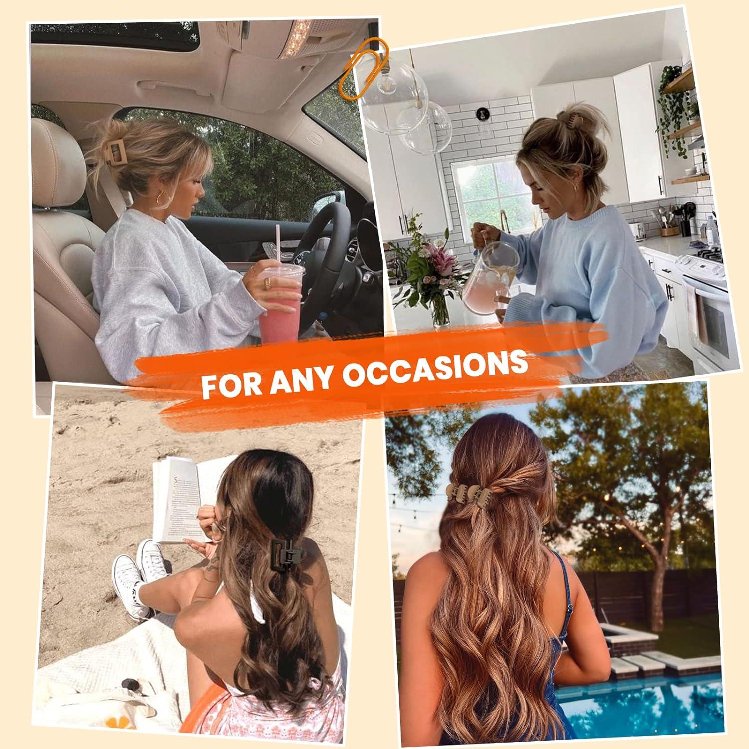 Pinzas de cabello antideslizantes DEPOKA - 4 colores neutros