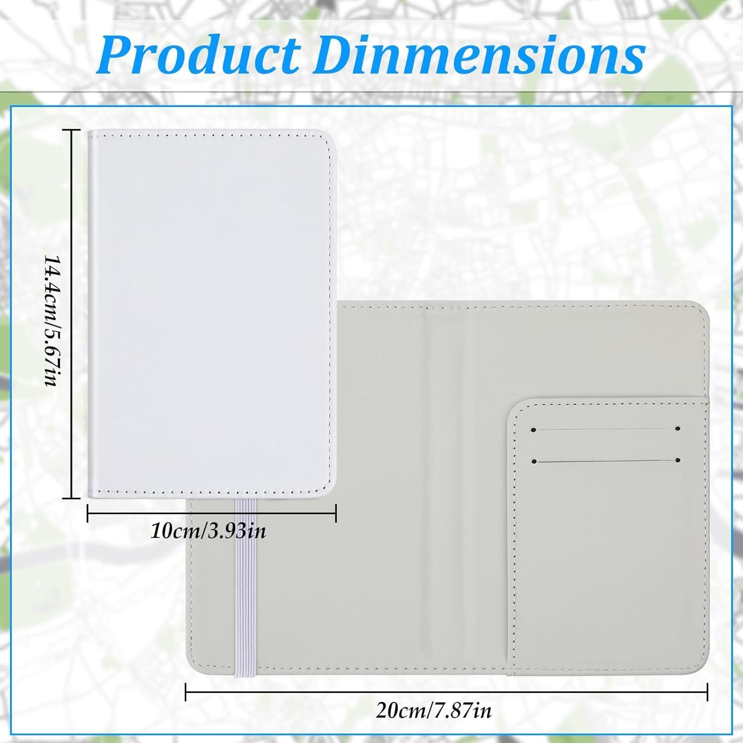 8 Fundas de Pasaporte de Sublimación Yeaqee - Cuero PU Blanco
