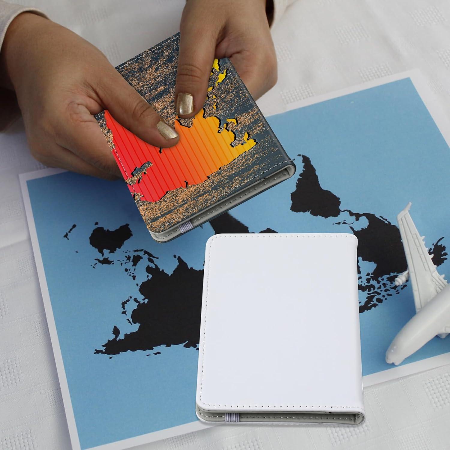 8 Fundas de Pasaporte de Sublimación Yeaqee - Cuero PU Blanco