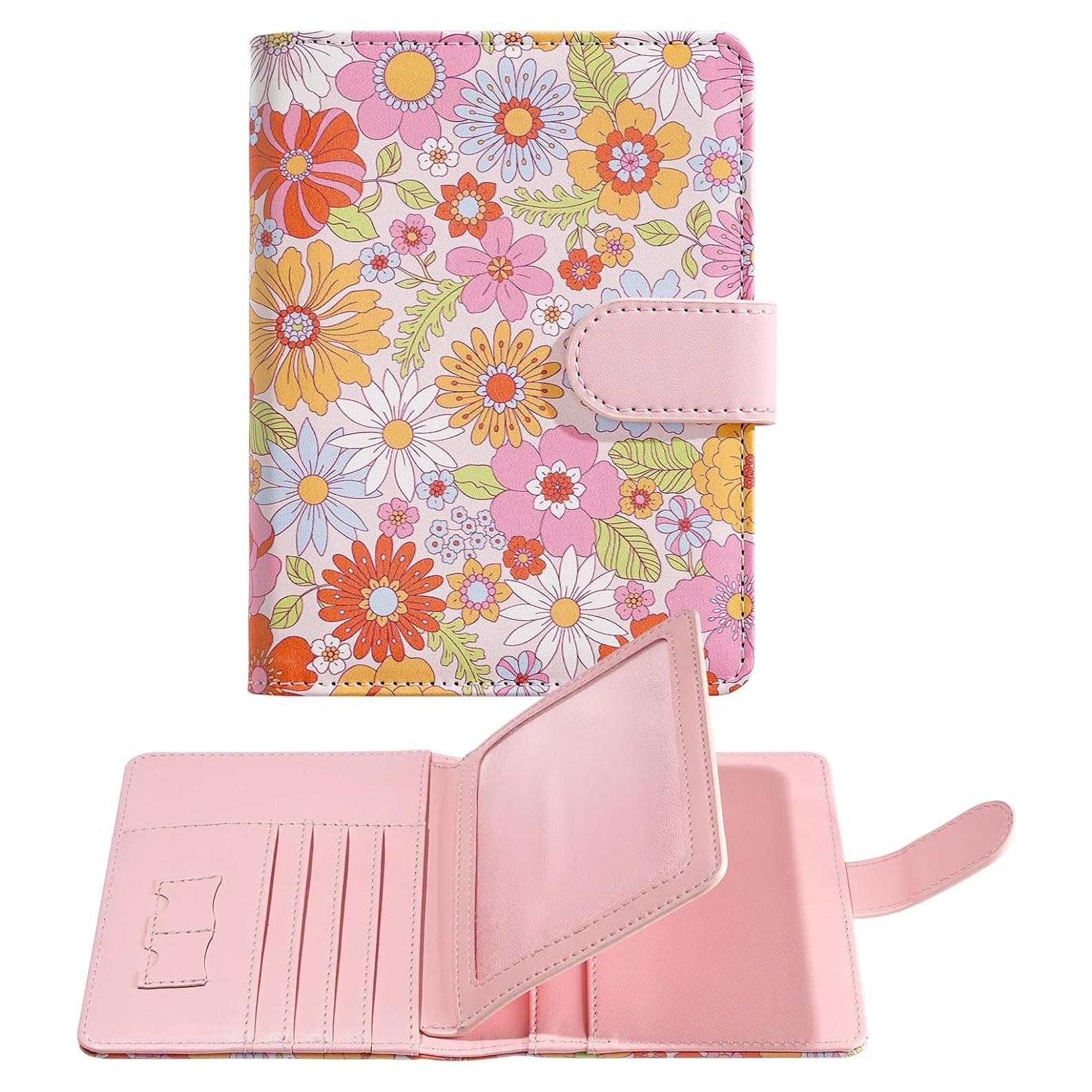 Portapasaportes Esseroo Floral Rosa con Bloqueo RFID