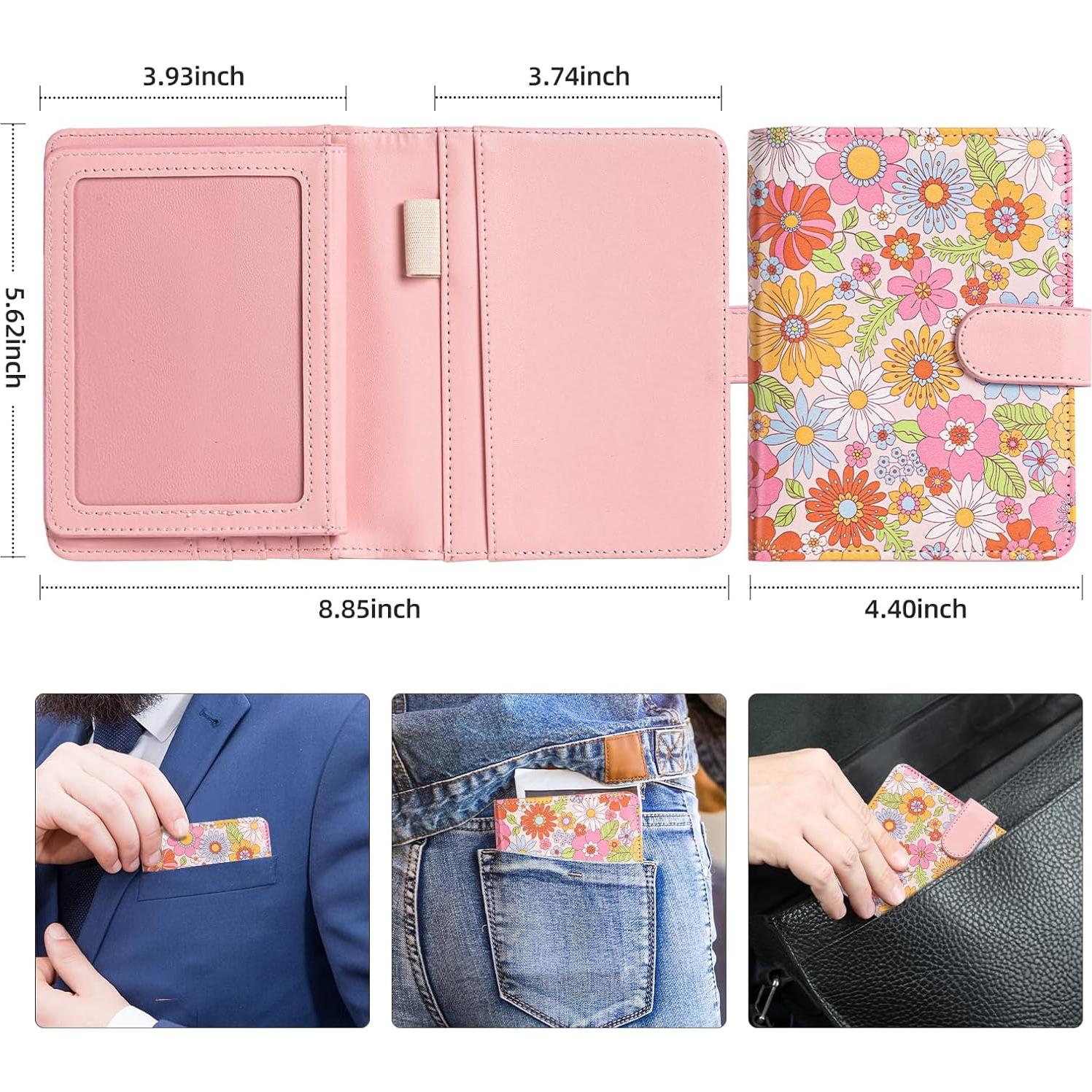 Portapasaportes Esseroo Floral Rosa con Bloqueo RFID