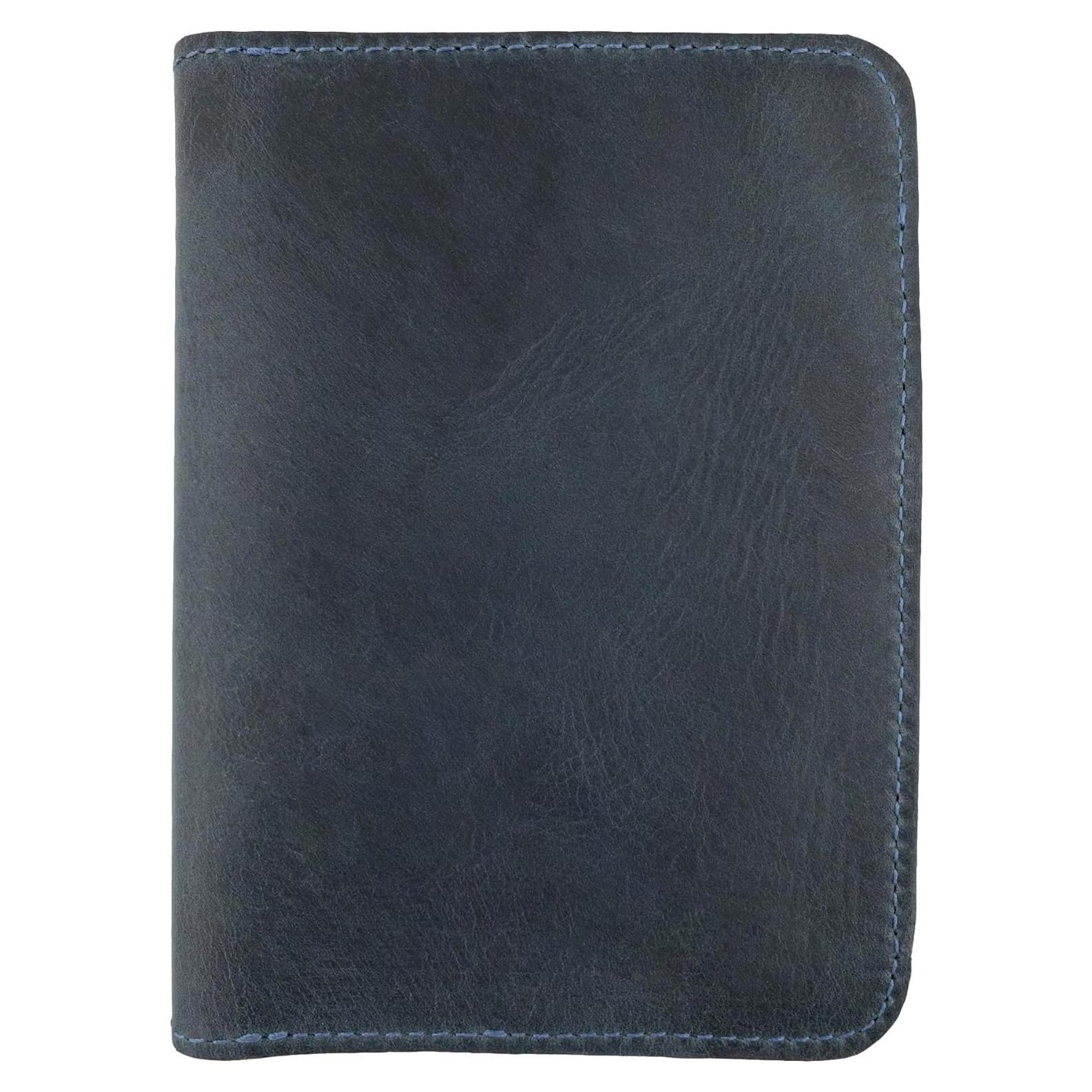 Funda Doble para Pasaporte Hide & Drink - Cuero Azul Pizarra