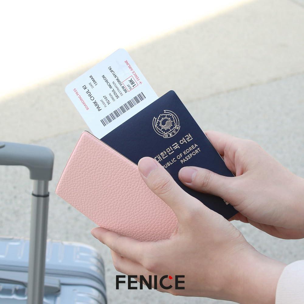 Funda de Pasaporte Fenice Clásica RFID Cuero Vegano Blanco