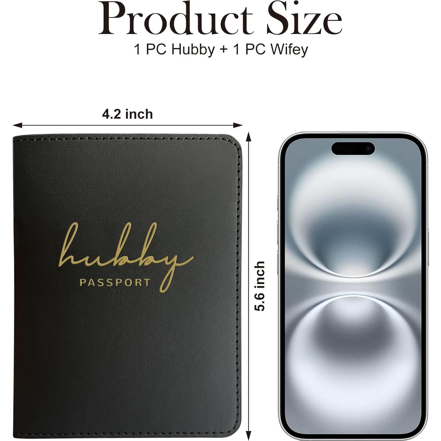 Soporte de Pasaporte de Lujo HubbyWifeyGifts para Parejas