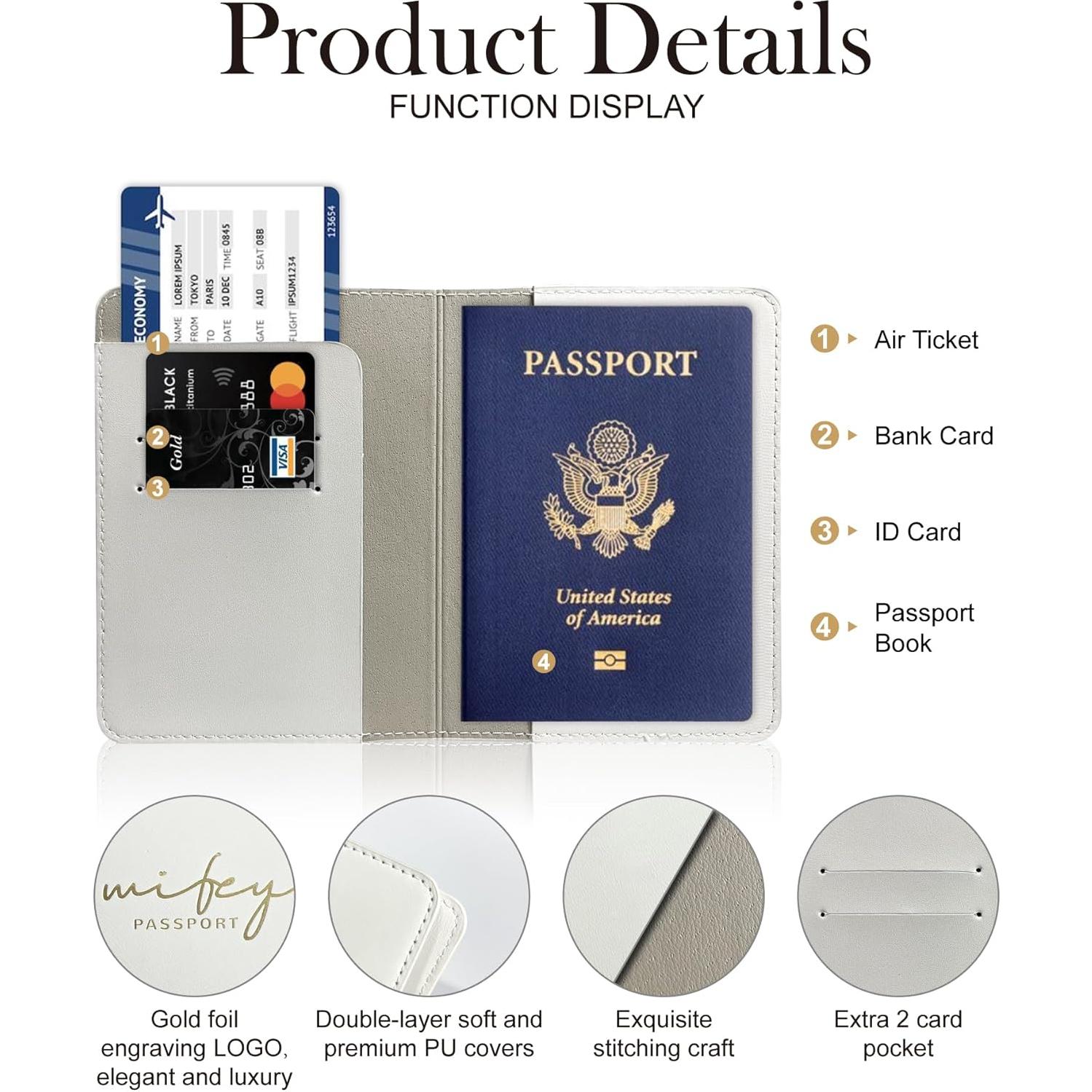 Soporte de Pasaporte de Lujo HubbyWifeyGifts para Parejas