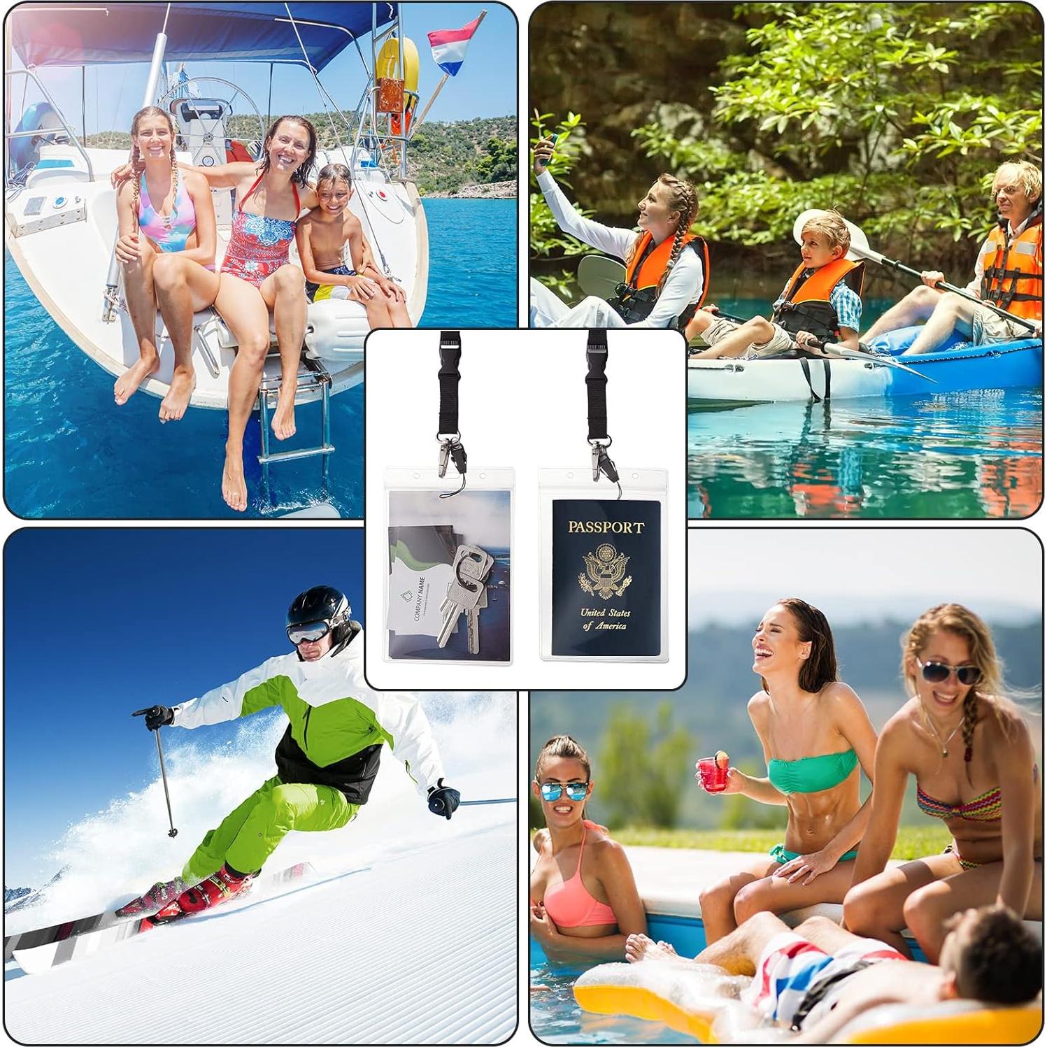 Portapasaportes Impermeable Tinlade 4 Piezas con Cuerdas