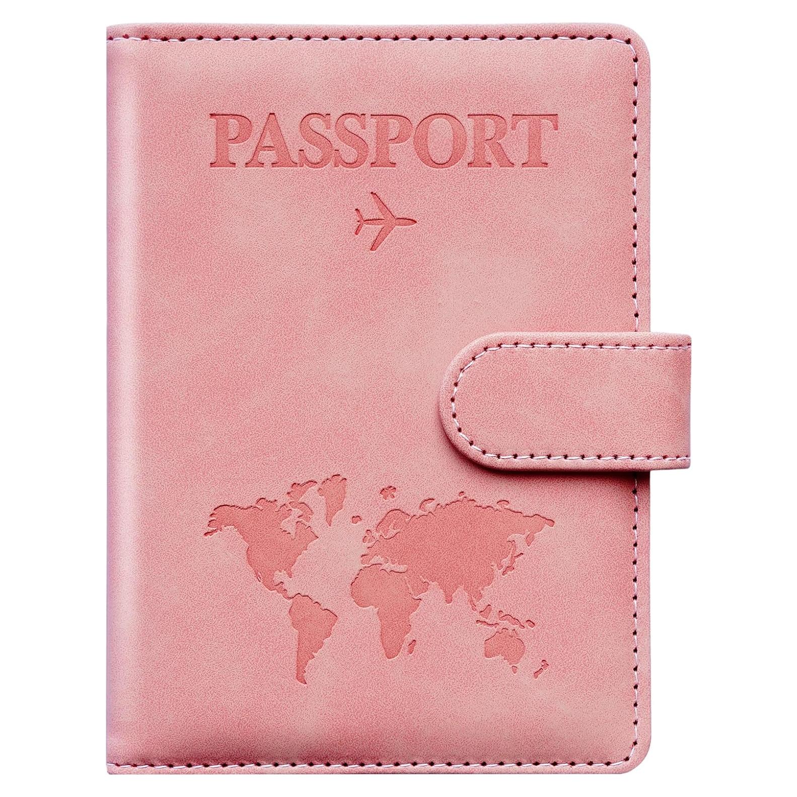Portafolio de Pasaporte Unisex QIVANLIFE Rosa Hebilla RFID