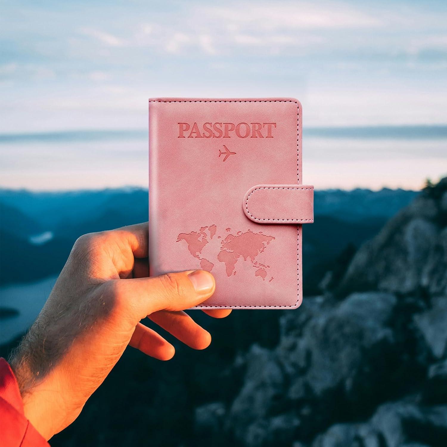 Portafolio de Pasaporte Unisex QIVANLIFE Rosa Hebilla RFID