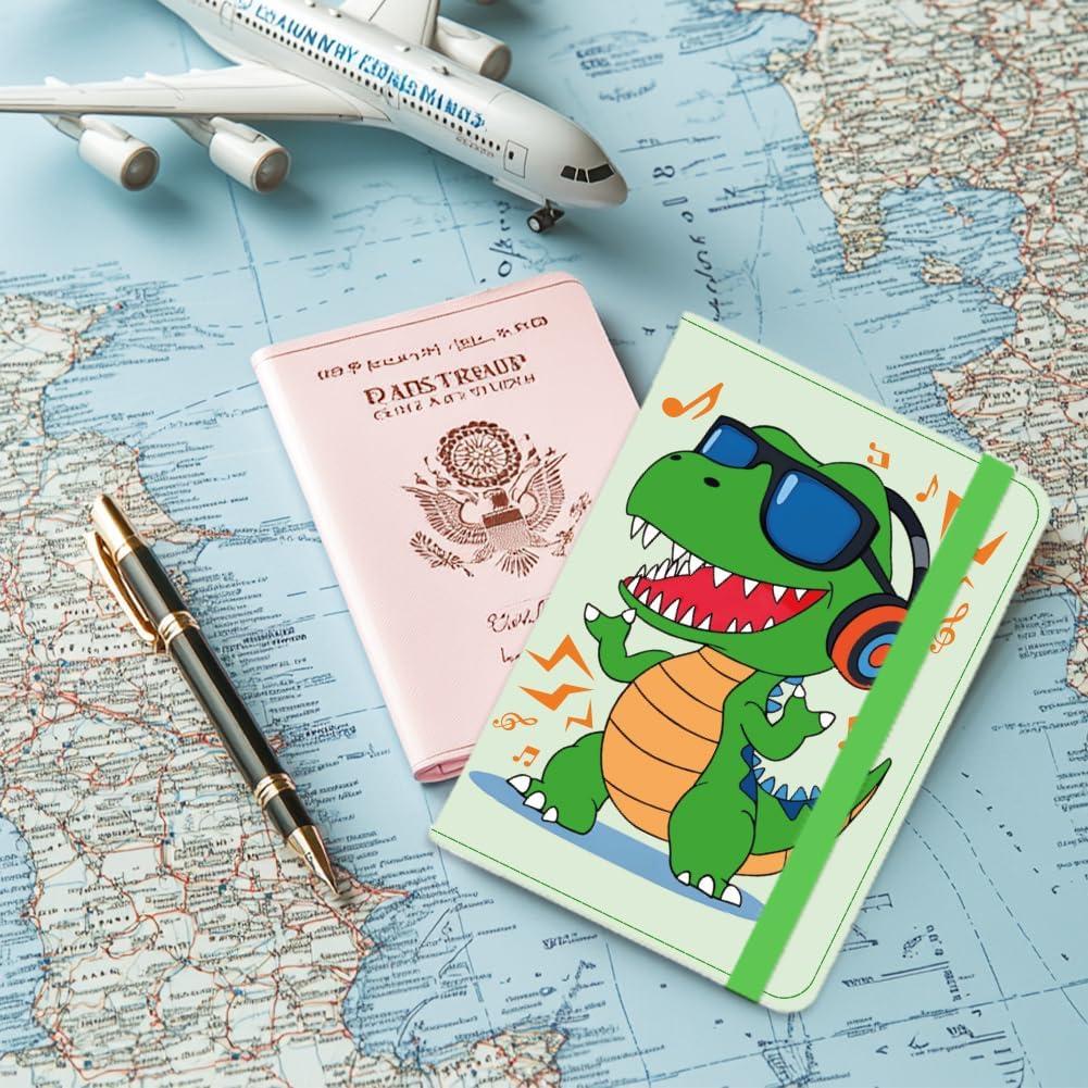 Funda de Pasaporte de Dinosaurio Verde Beinkmake - Cartera de Viaje