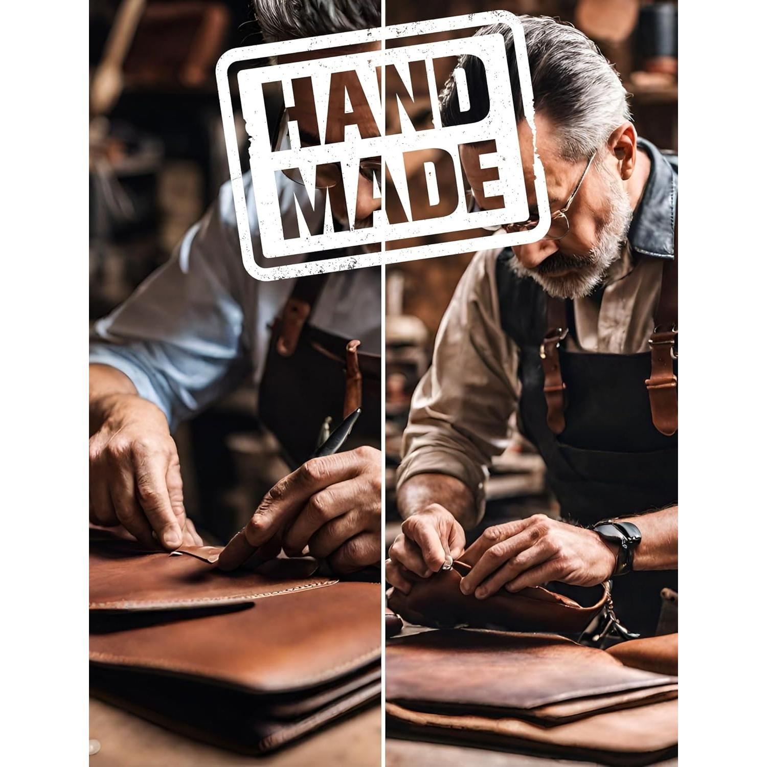 Funda para Pasaporte de Cuero Genuino Castaño Hecha a Mano