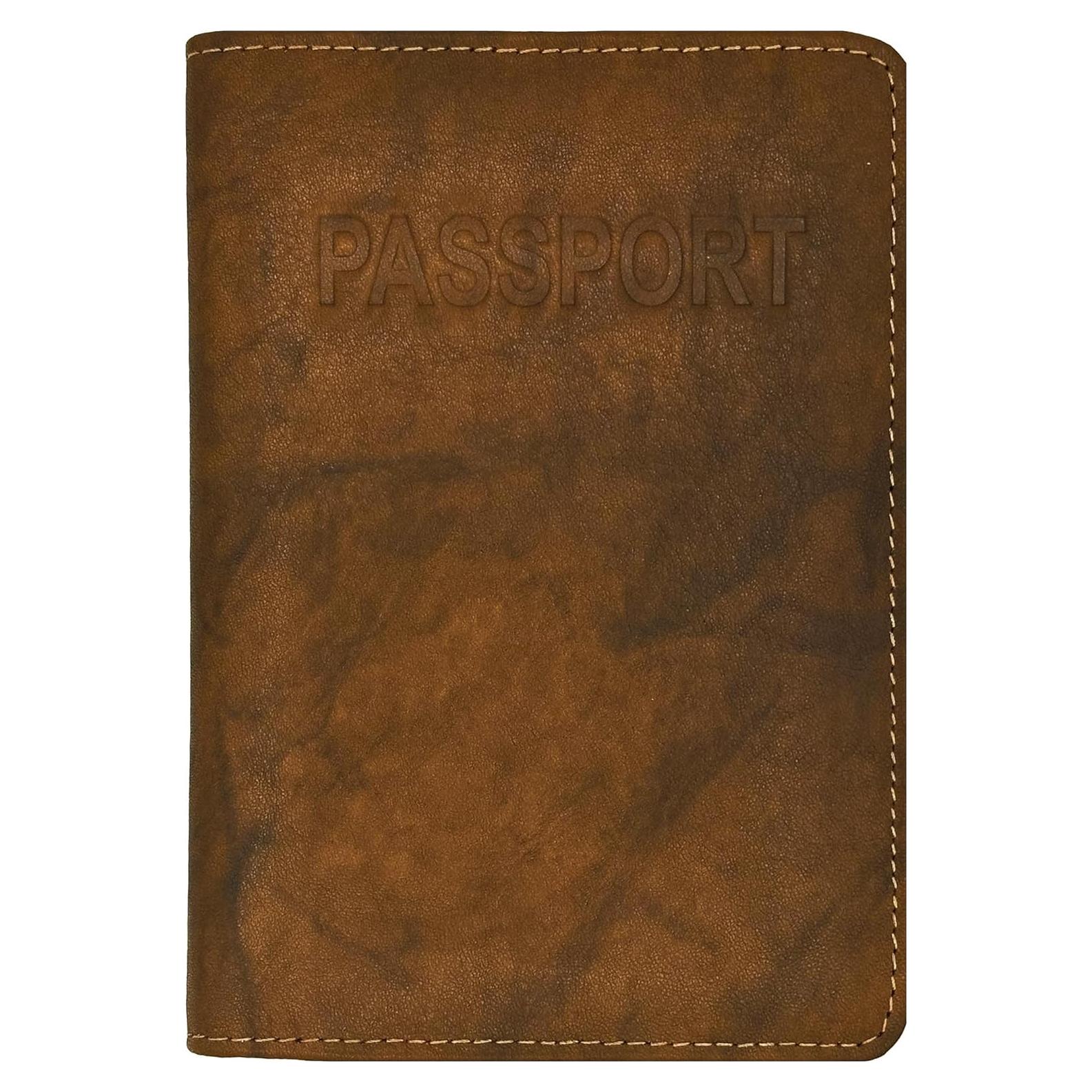 Cubierta de Pasaporte de Cuero Genuino RFID Silla Antigua