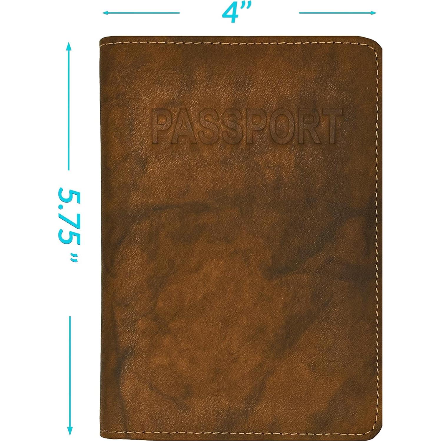 Cubierta de Pasaporte de Cuero Genuino RFID Silla Antigua