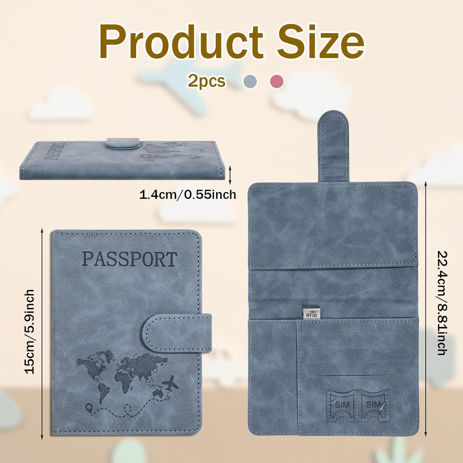 Soporte de Pasaporte de Viaje YQQYG con Bloqueo RFID - 2 Pcs