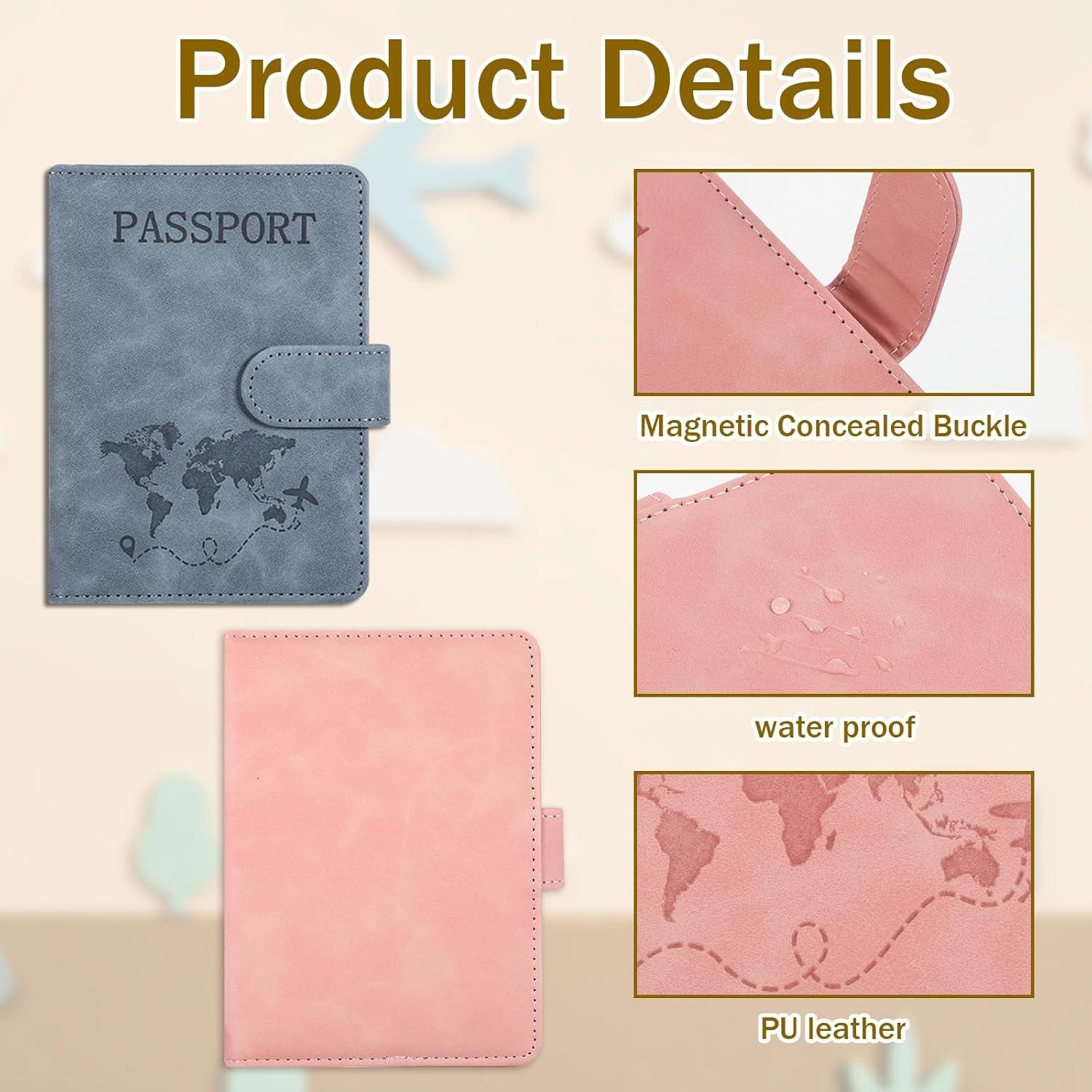 Soporte de Pasaporte de Viaje YQQYG con Bloqueo RFID - 2 Pcs