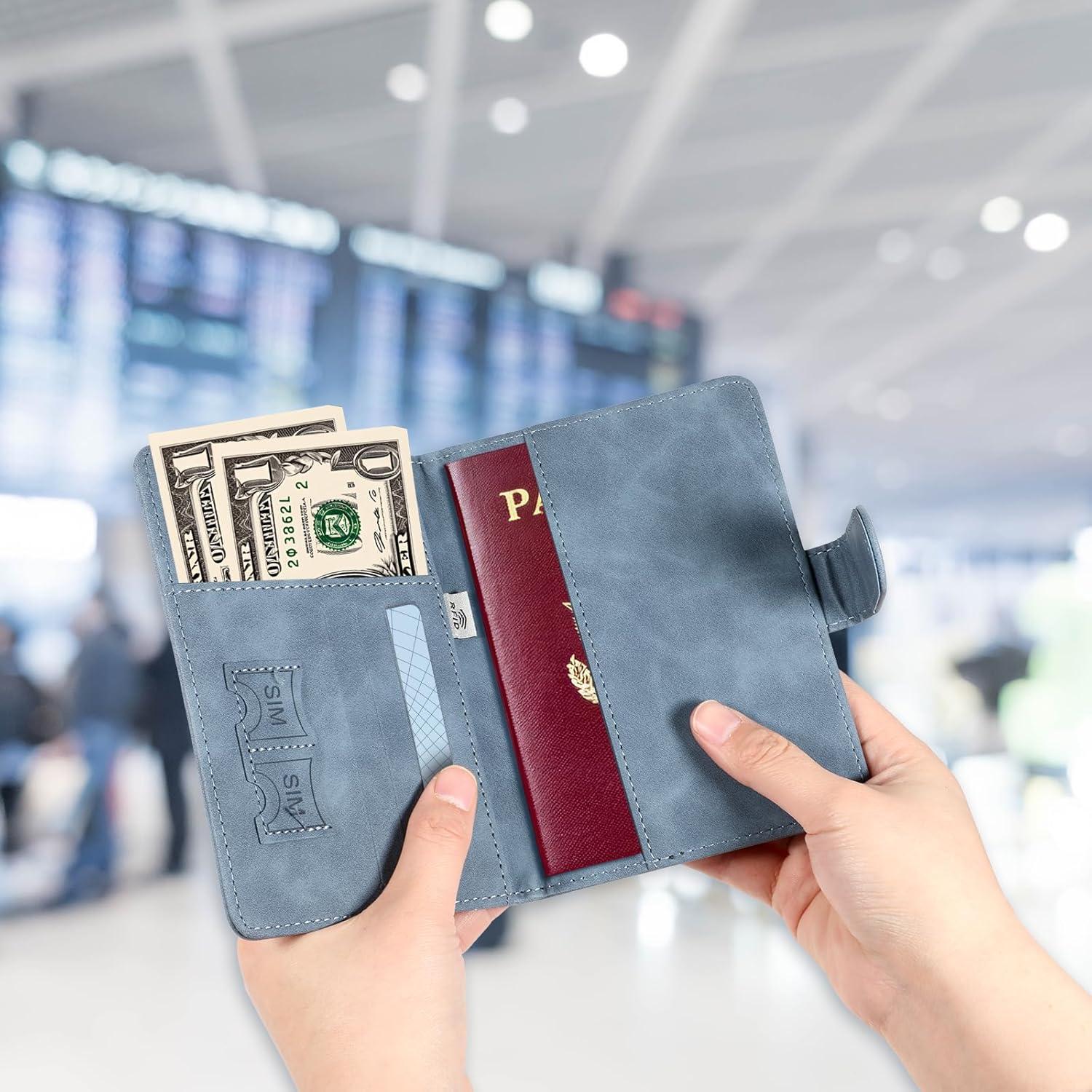 Soporte de Pasaporte de Viaje YQQYG con Bloqueo RFID - 2 Pcs