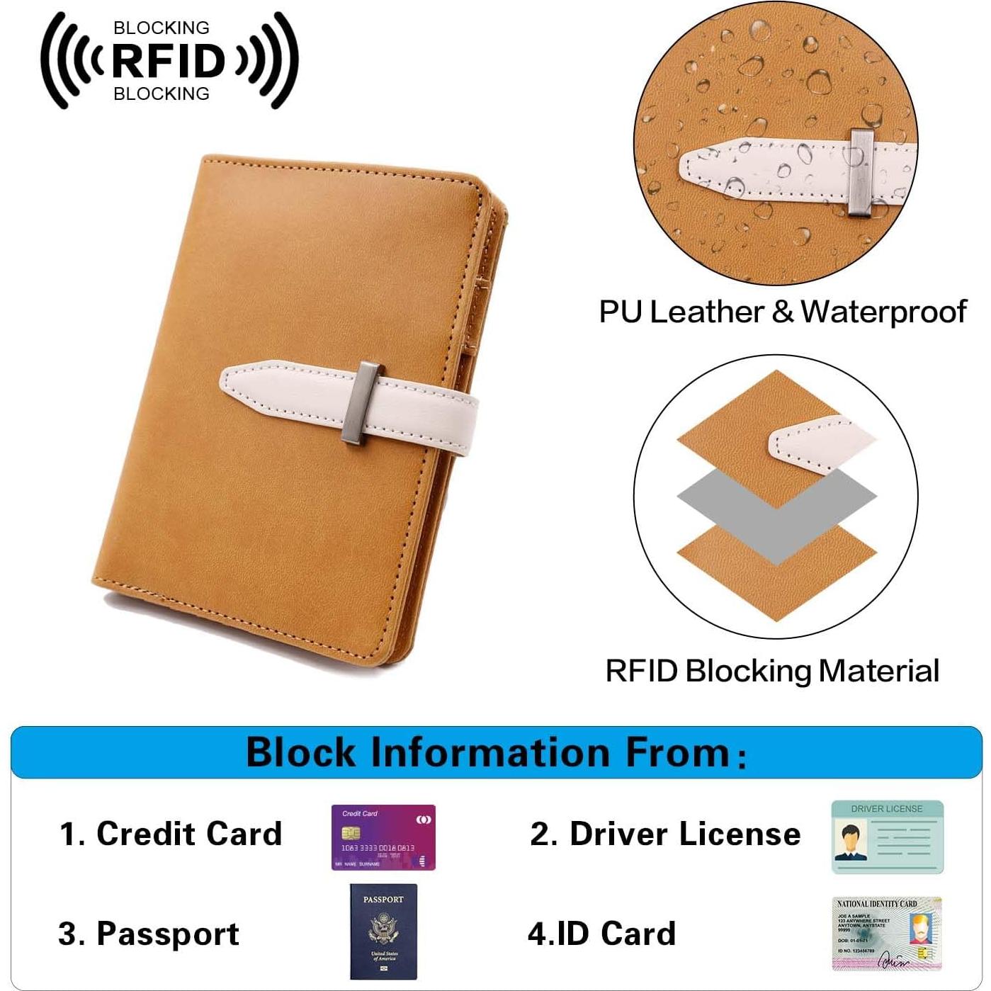 Cartera de Pasaporte Multifuncional Deziliao con Bloqueo RFID