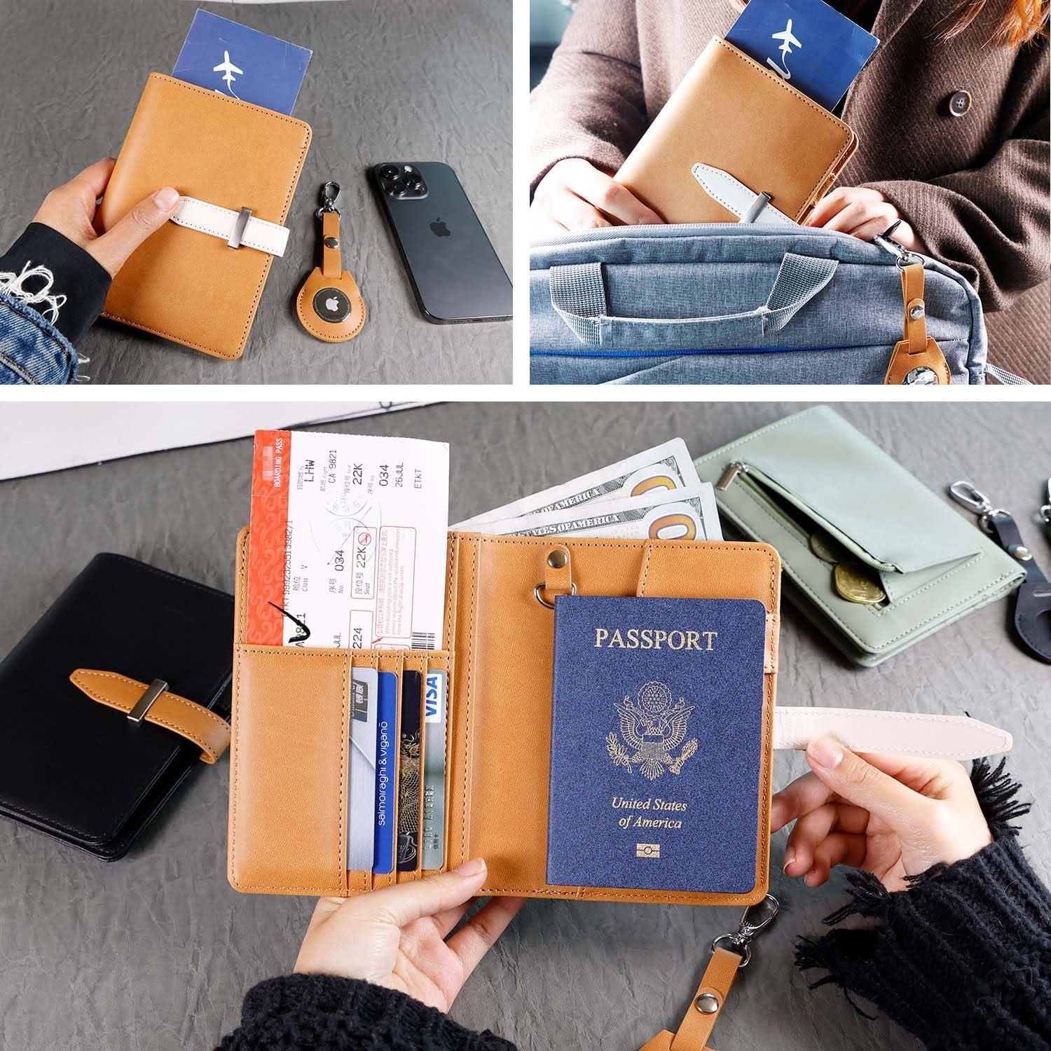 Cartera de Pasaporte Multifuncional Deziliao con Bloqueo RFID