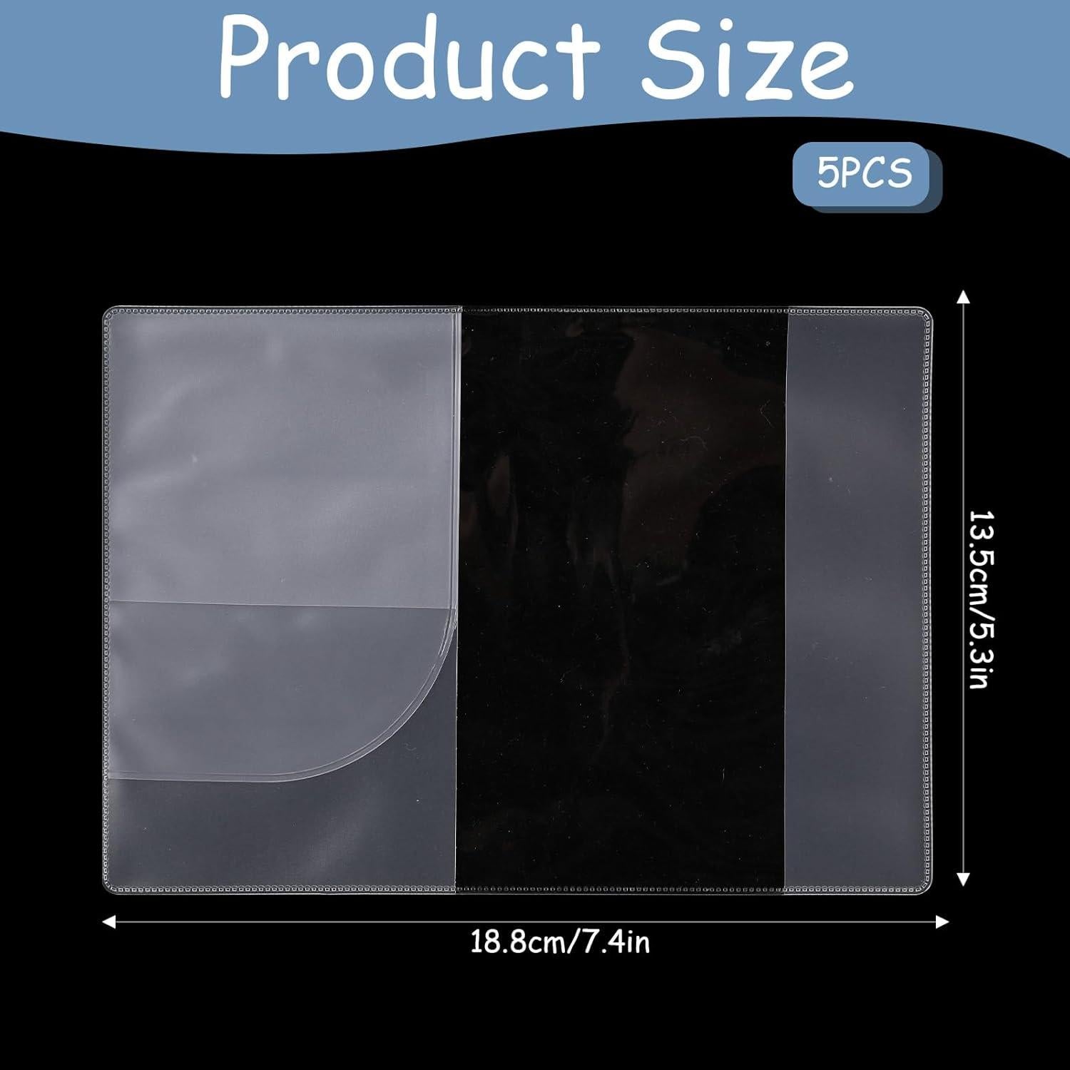 5 Soportes de Pasaporte Transparentes PVC Trinkrittey 18.8x13.5cm