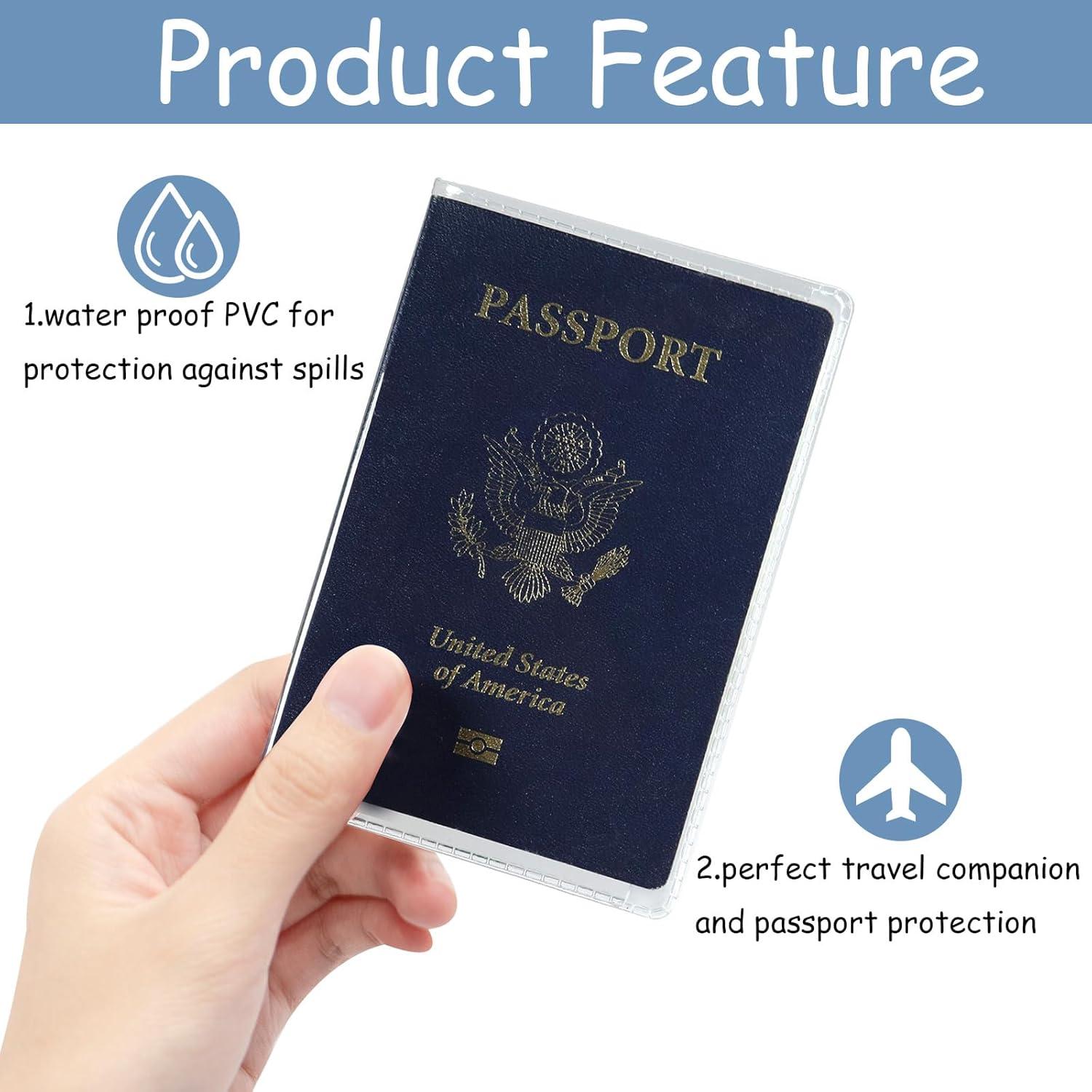 5 Soportes de Pasaporte Transparentes PVC Trinkrittey 18.8x13.5cm