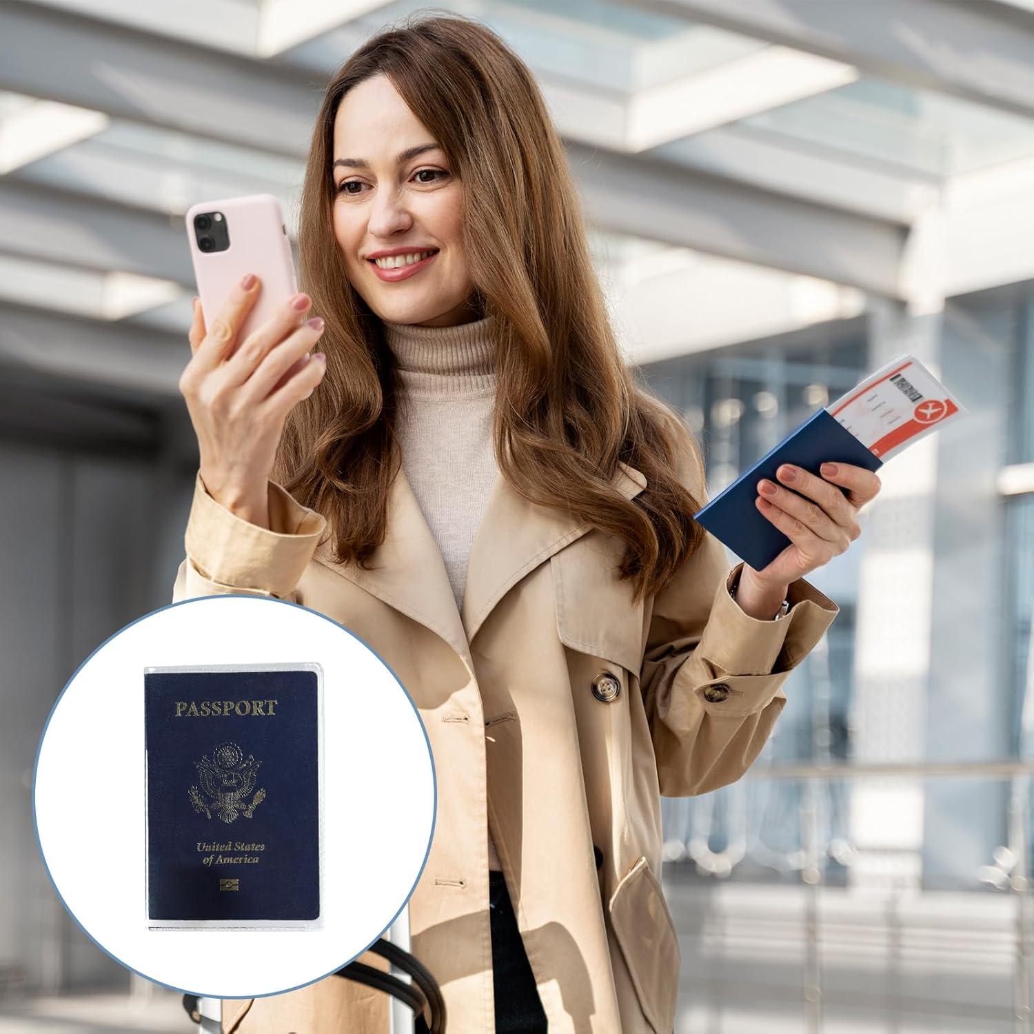 5 Soportes de Pasaporte Transparentes PVC Trinkrittey 18.8x13.5cm