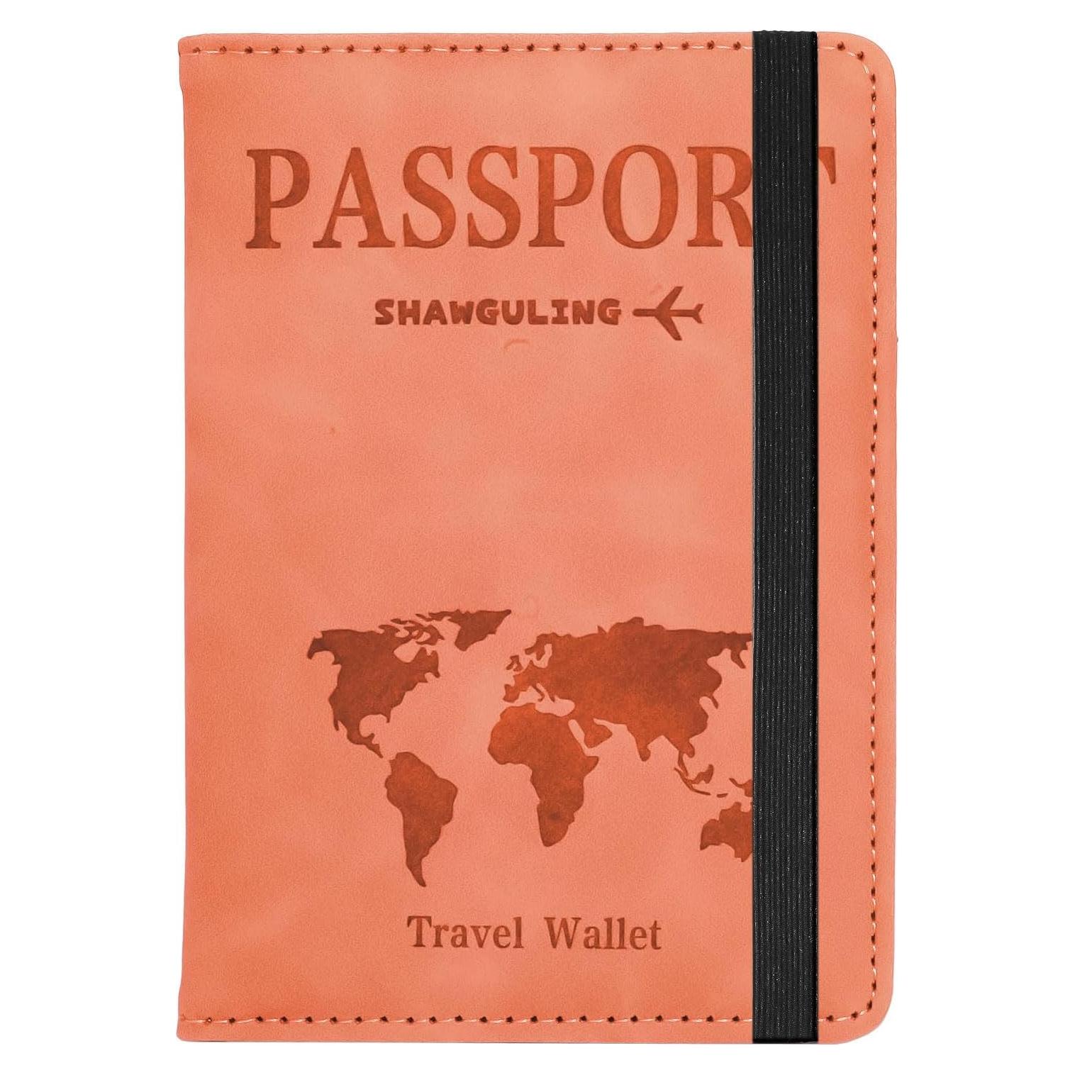 Portapasaportes Rosa con Bloqueo RFID de Cuero PU Unisex