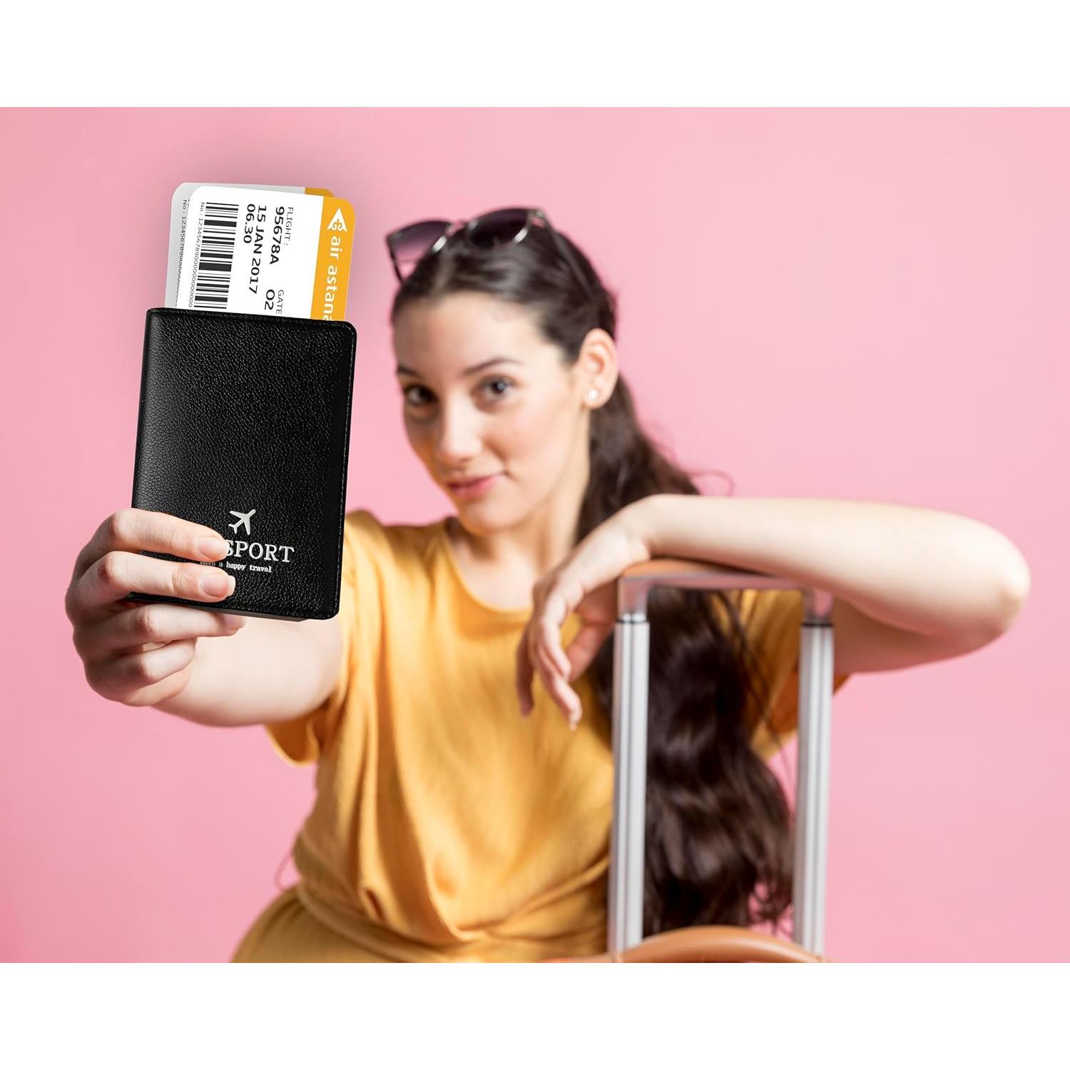 Portafolios de Pasaporte KAUSSAR RFID Negro - Organizador de Viaje