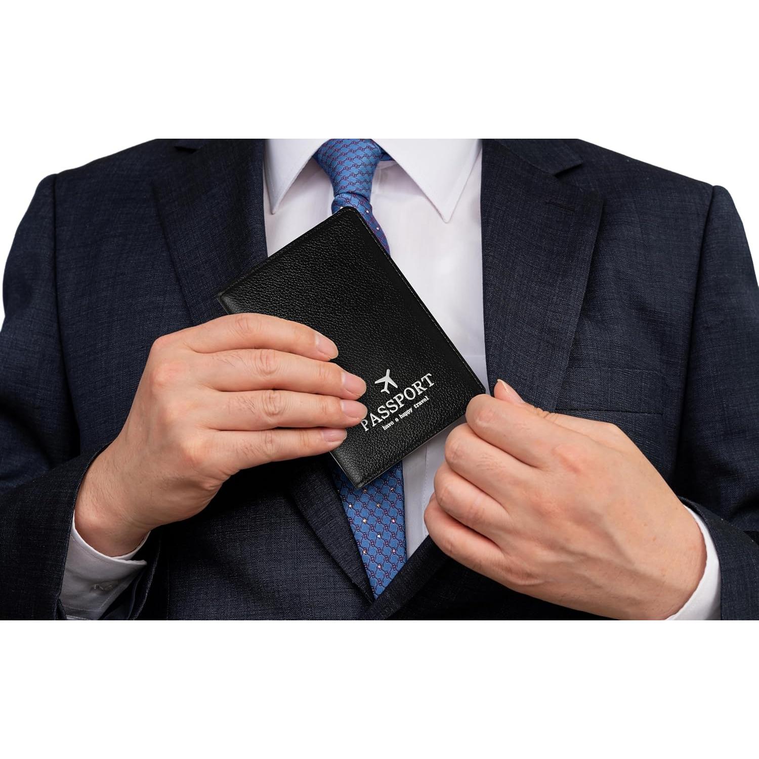 Portafolios de Pasaporte KAUSSAR RFID Negro - Organizador de Viaje