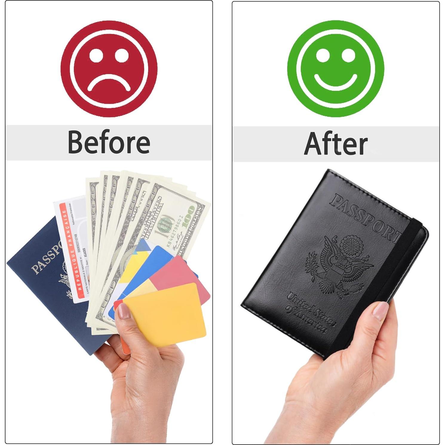 Portafolio de Pasaporte RFID Shvigel Negro - Funda Unisex