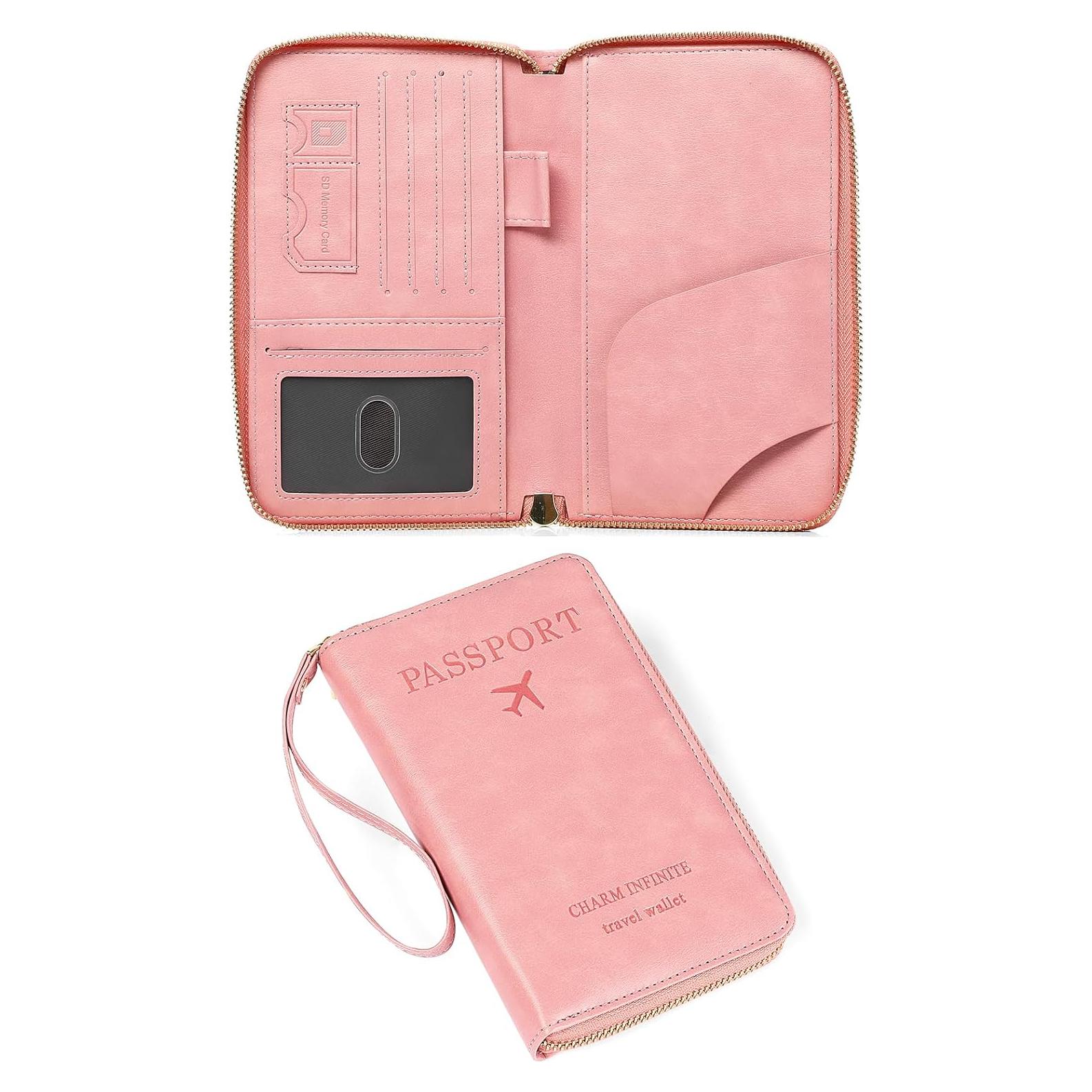 Portafolios de Pasaporte LEEXTON de Cuero con Bloqueo RFID